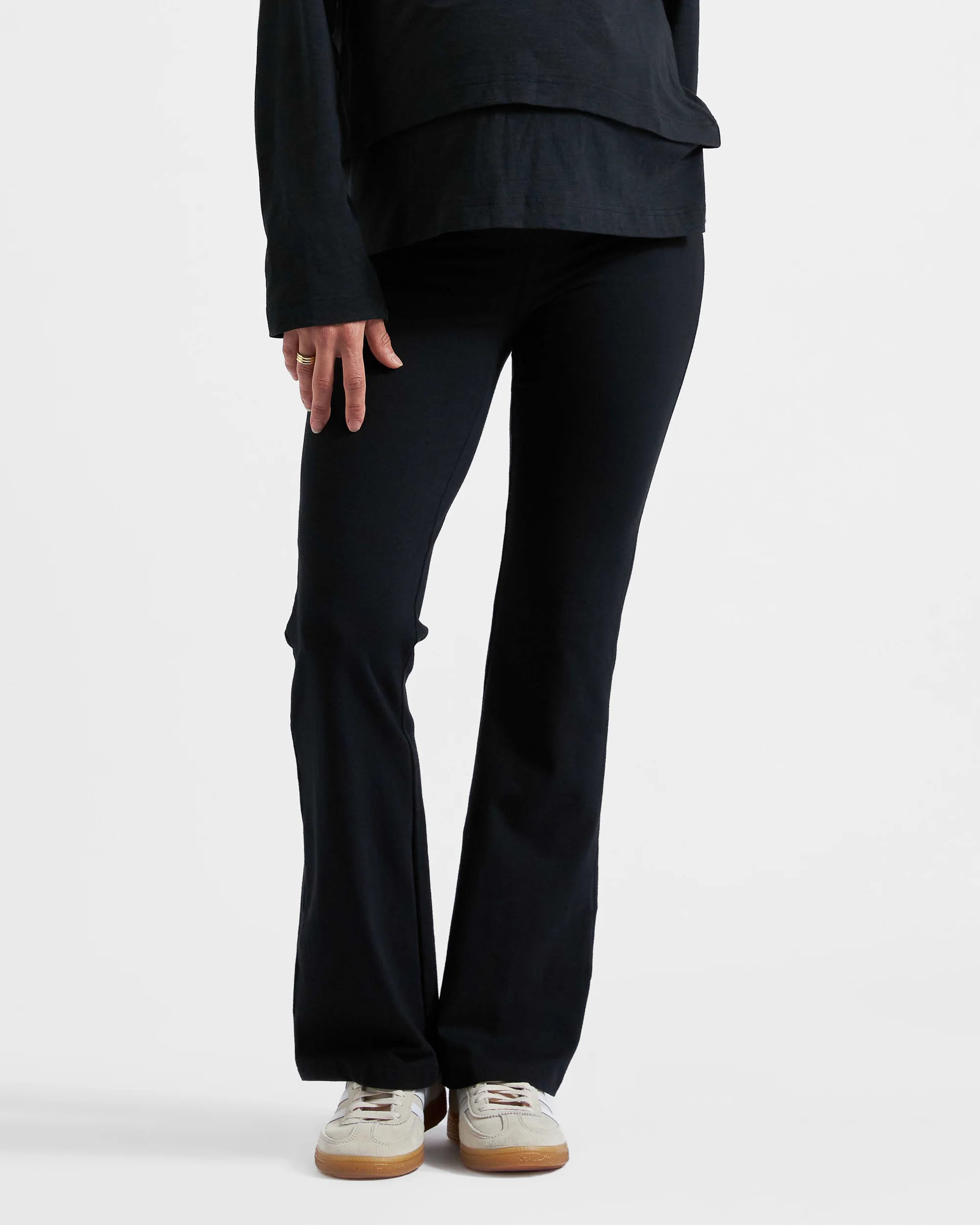 Organic Jersey Flare Pant Black