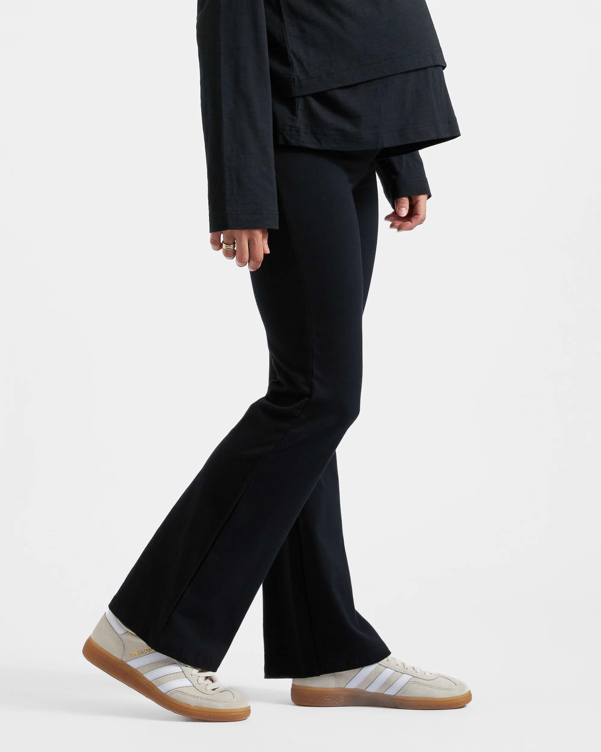 Organic Jersey Flare Pant Black - Image 3