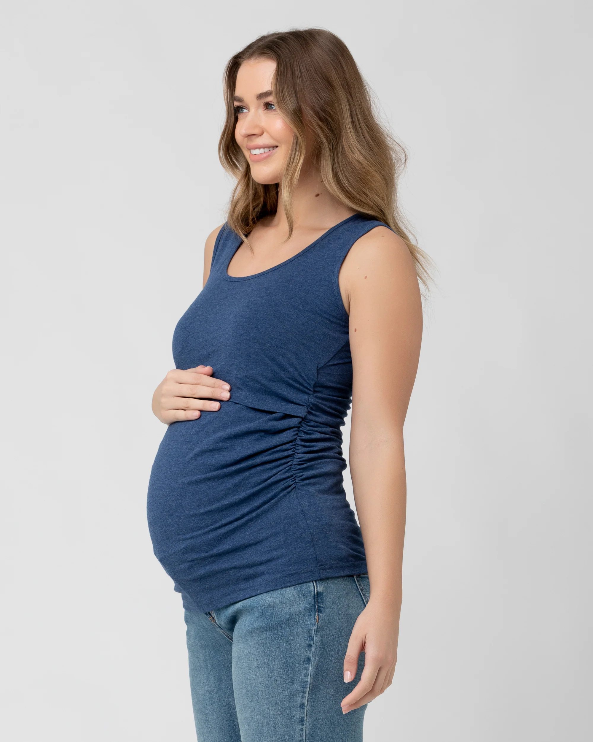 Organic Nursing Tank Denim Marle - Image 4