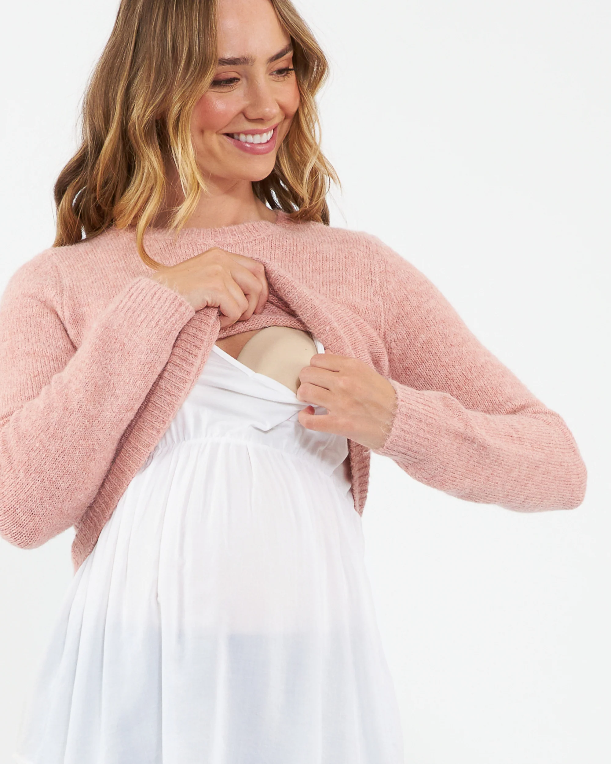 Patty Detachable Nursing  Knit Dusty Pink - Image 4