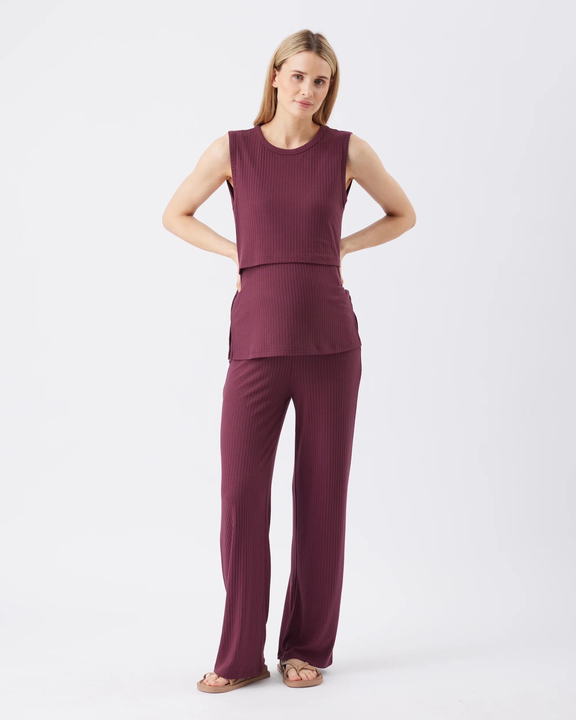 Peter Rib Nursing Tank Maroon - Image 5