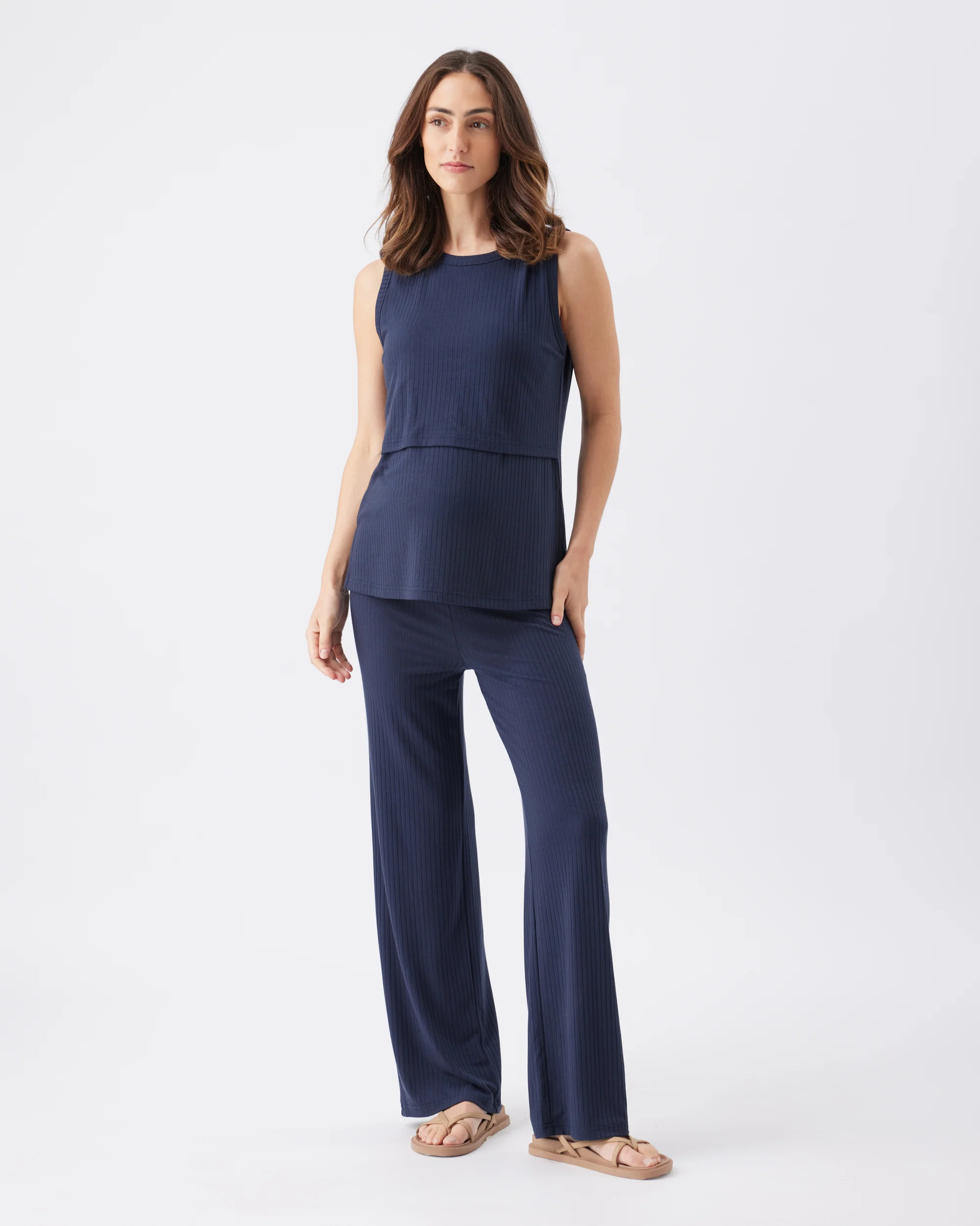 Peter Rib Nursing Tank Navy - Image 5