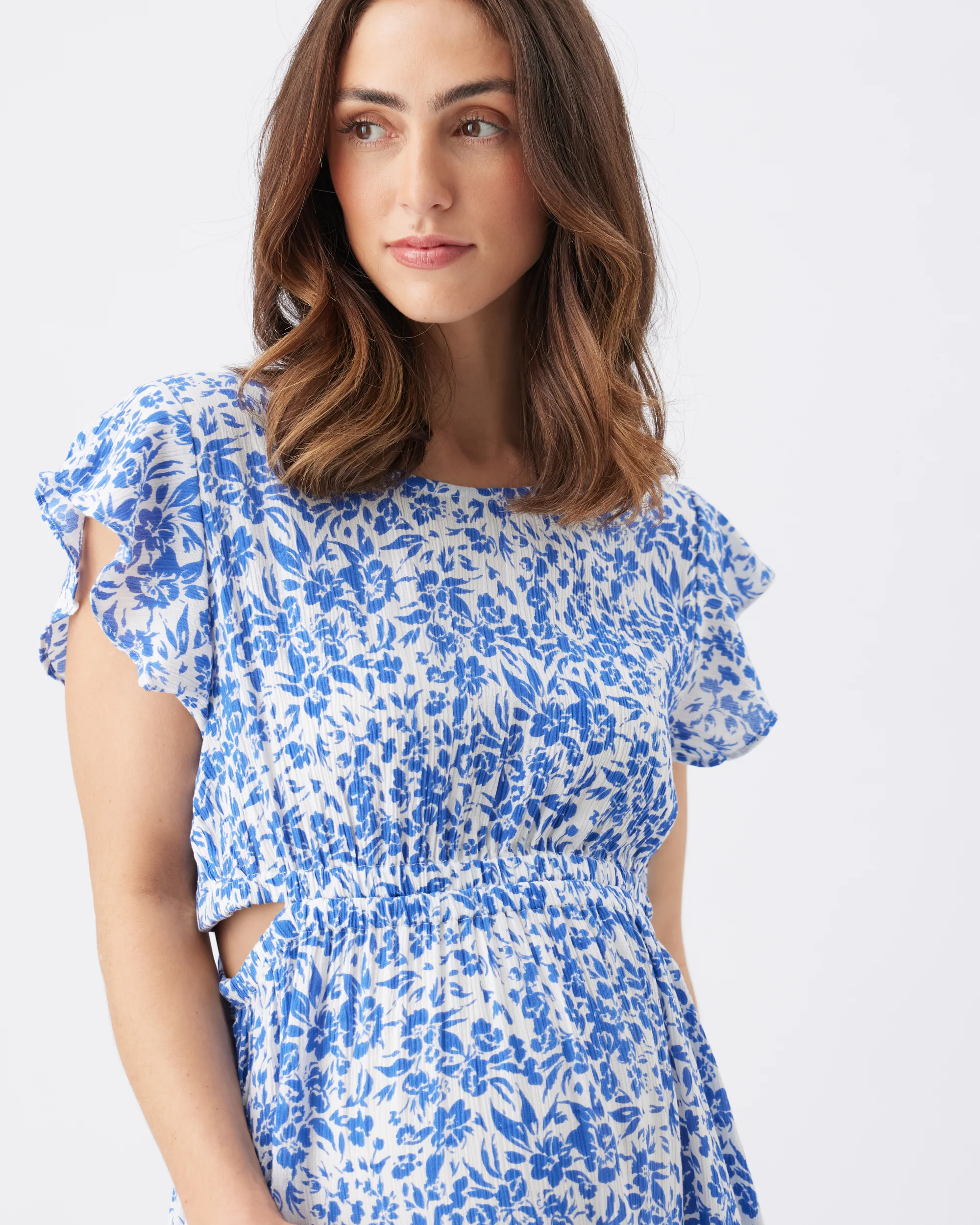 Pippa Cut Out Dress Royal / White - Image 2