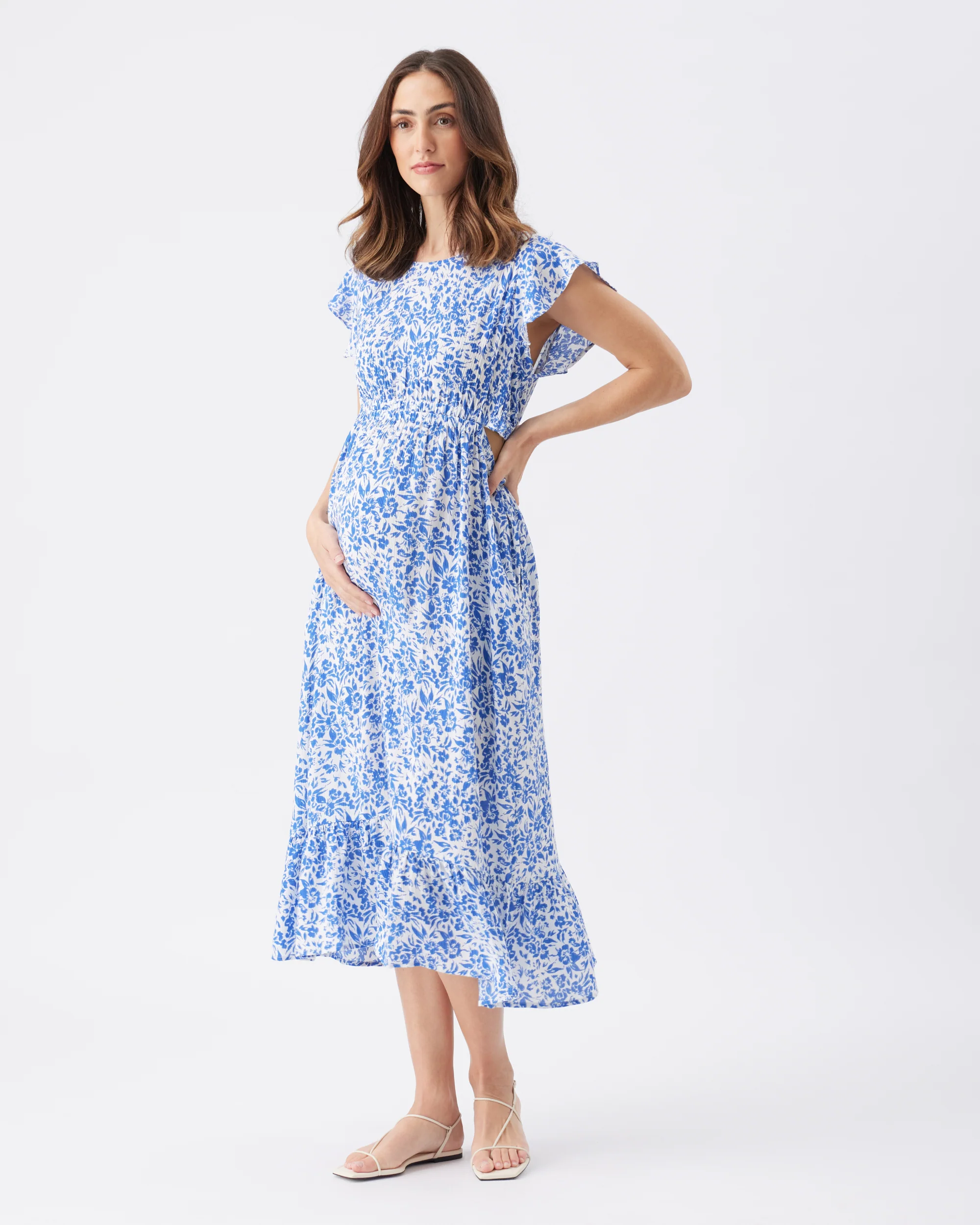 Pippa Cut Out Dress Royal / White - Image 3