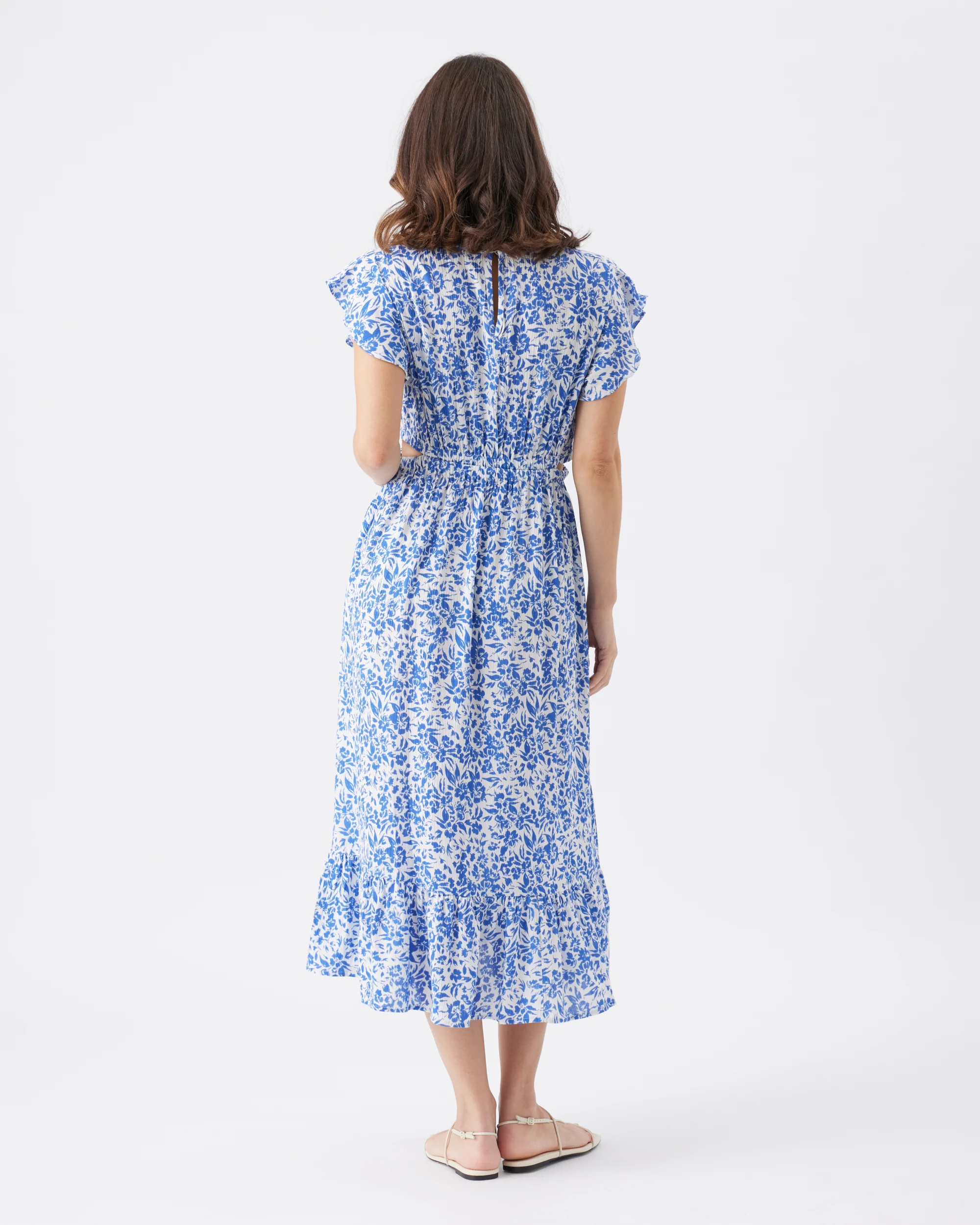 Pippa Cut Out Dress Royal / White - Image 4