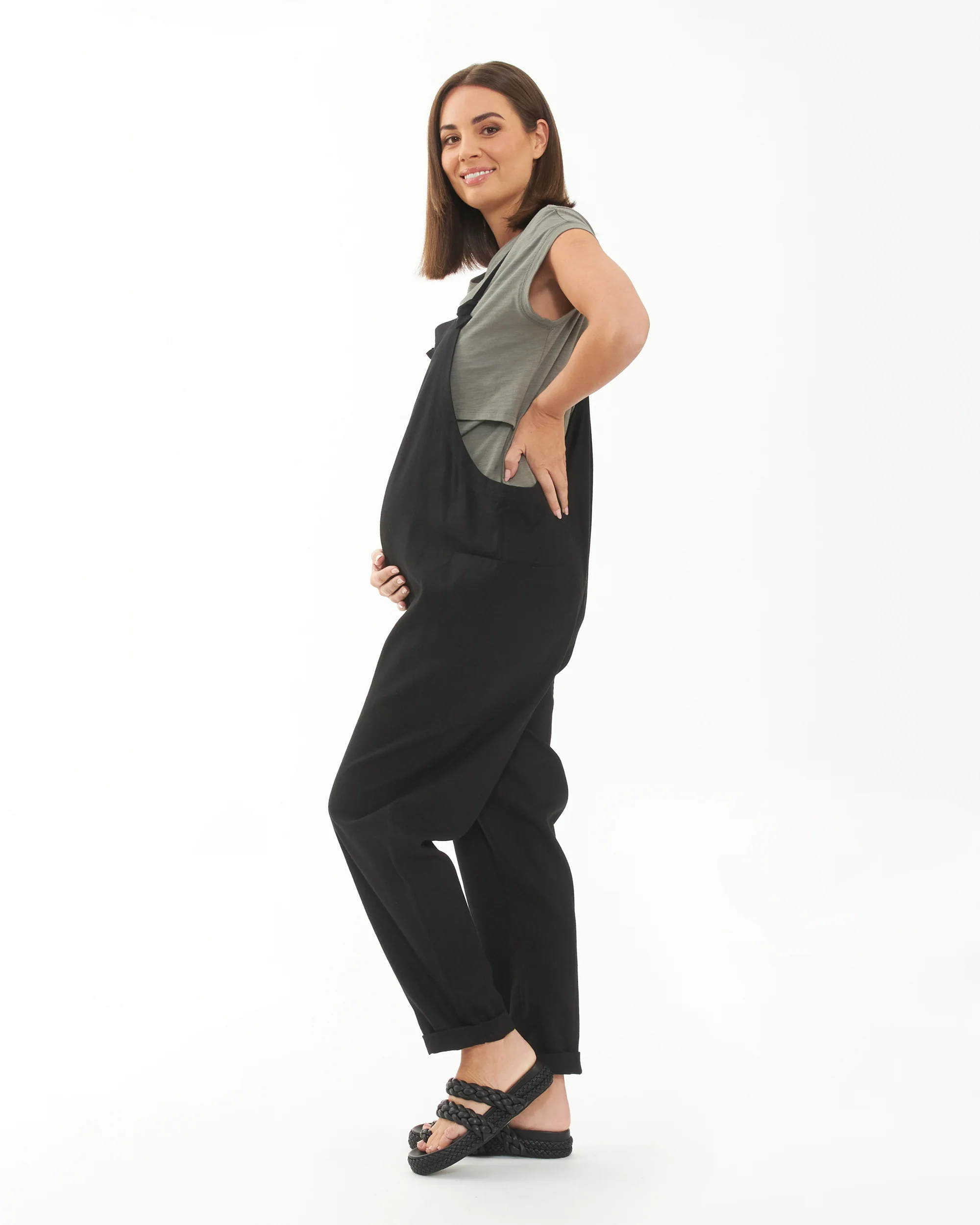 Poppy Linen Jumpsuit Black - Image 3