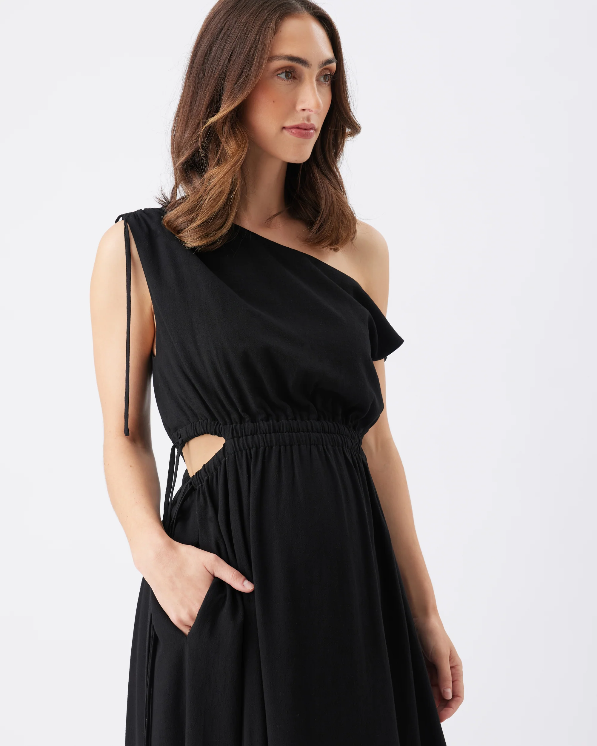Presley Off Shoulder Dress Black - Image 2
