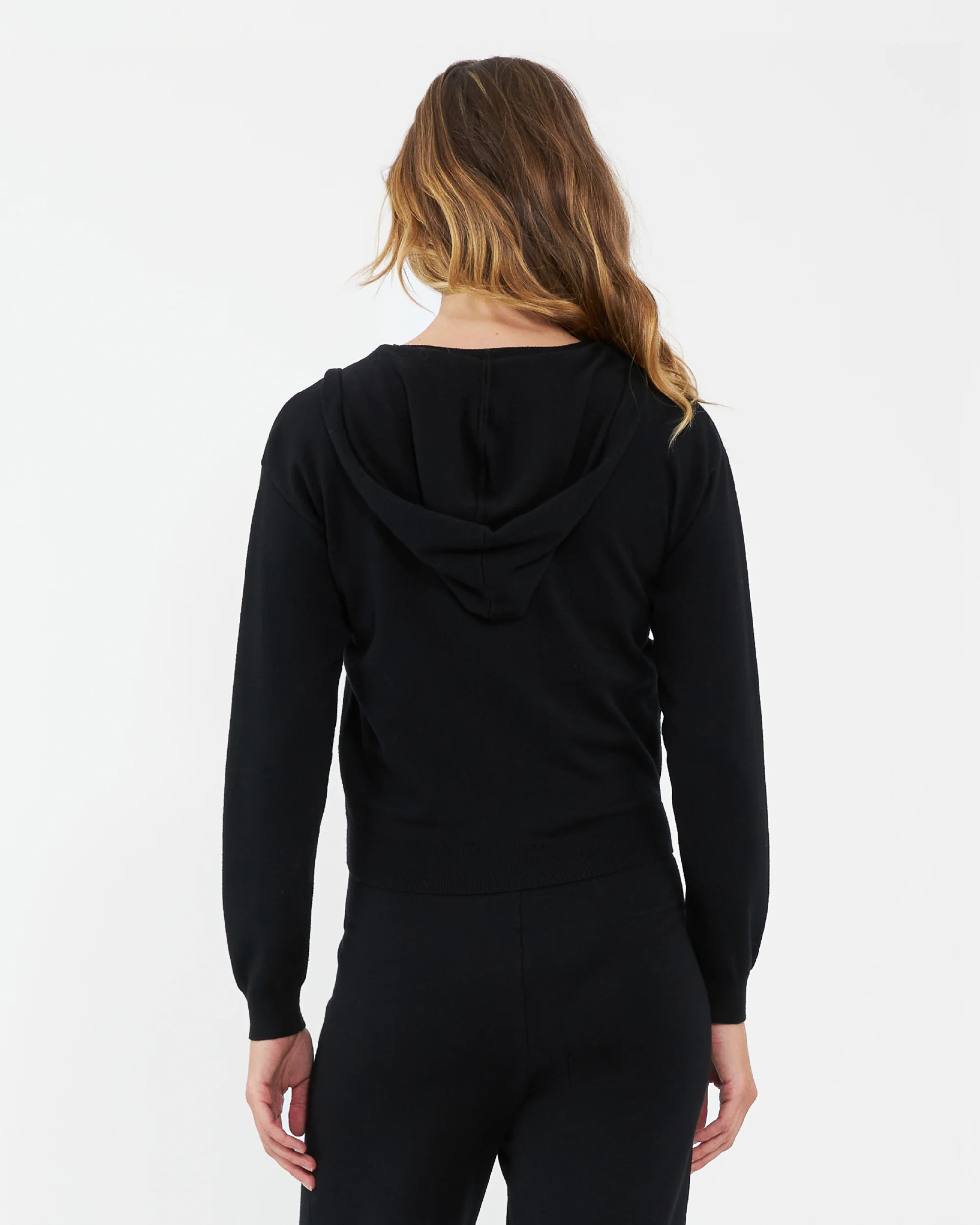 Reese Nursing Knit Hoodie Black - Image 5