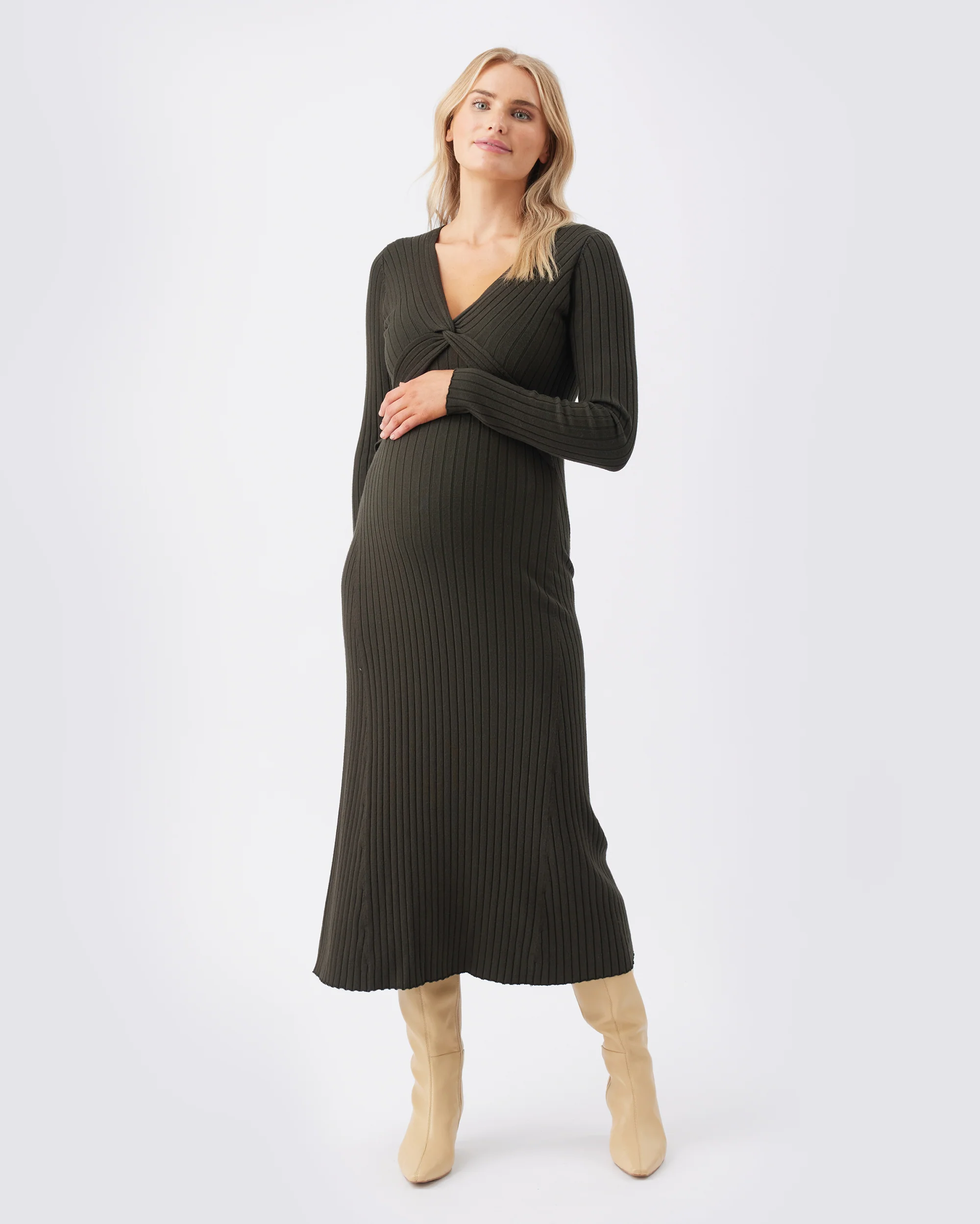 Remi Knit Nursing Dress  Ivy - Image 2