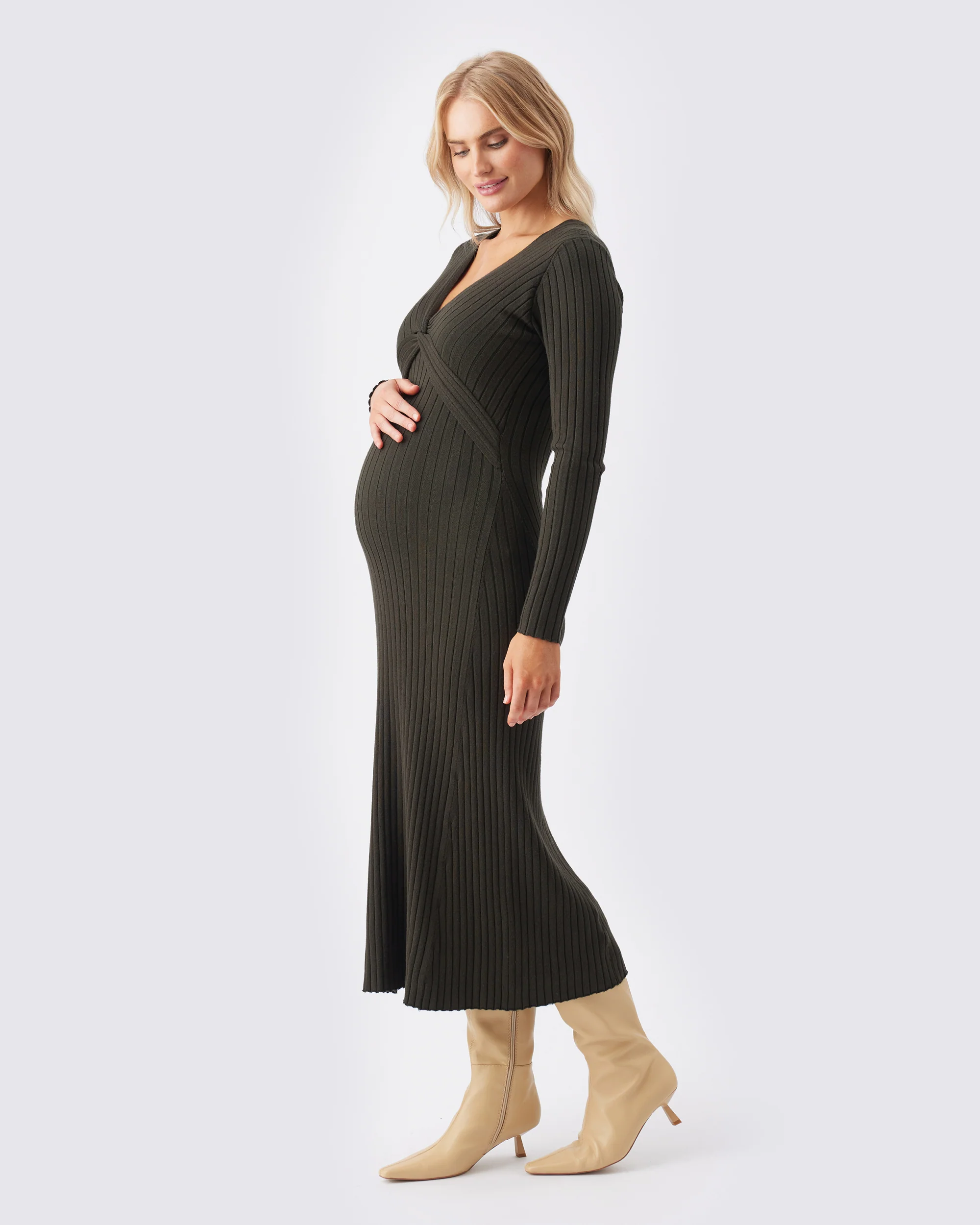 Remi Knit Nursing Dress  Ivy - Image 3