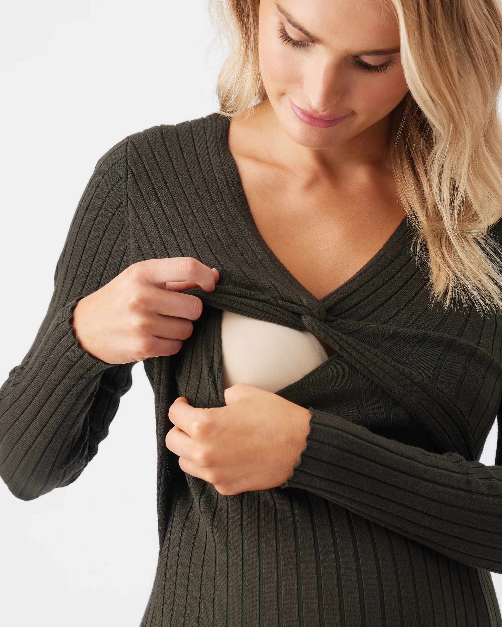 Remi Knit Nursing Dress  Ivy - Image 5