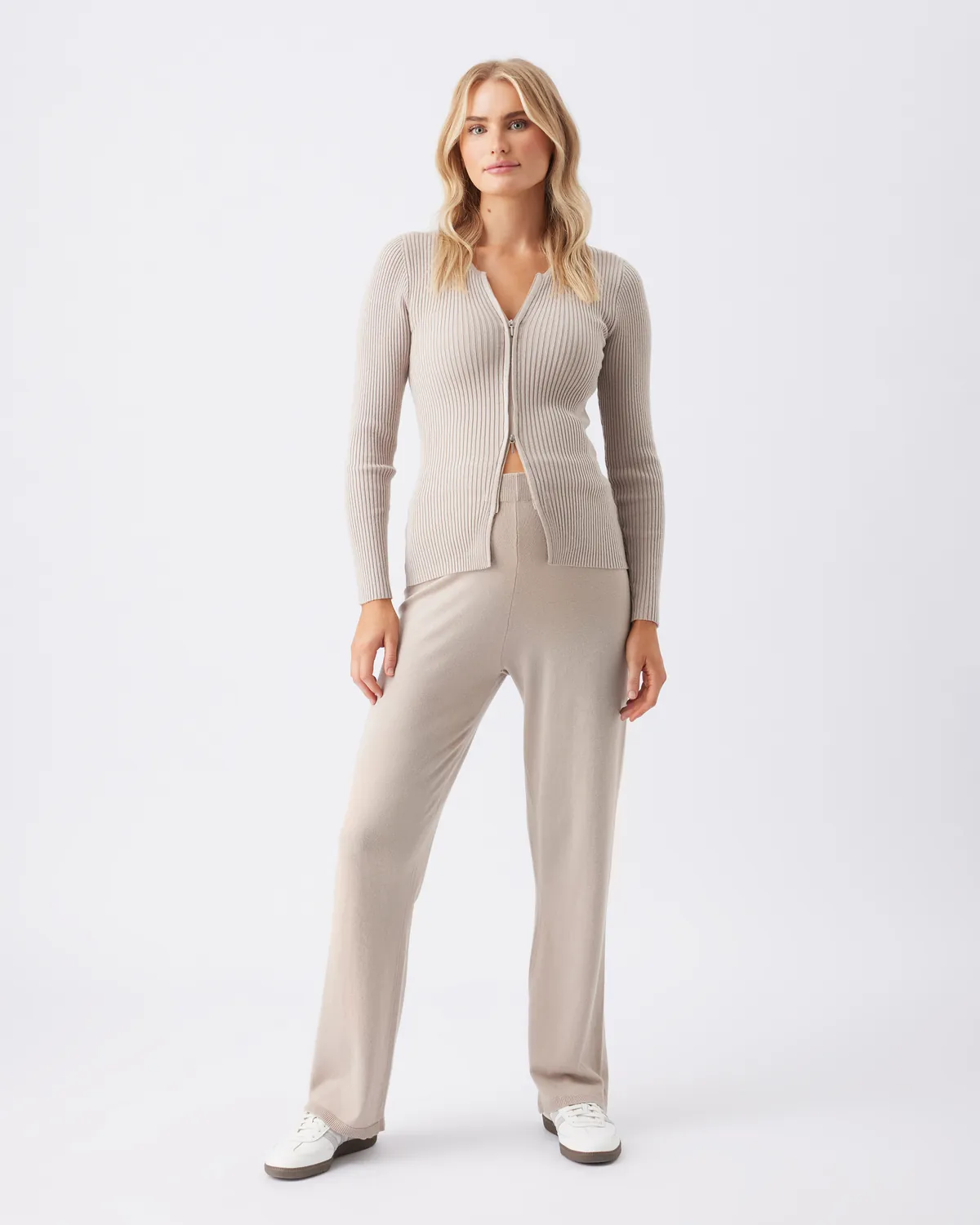 Romee Zip Through Knit Stone - Image 4