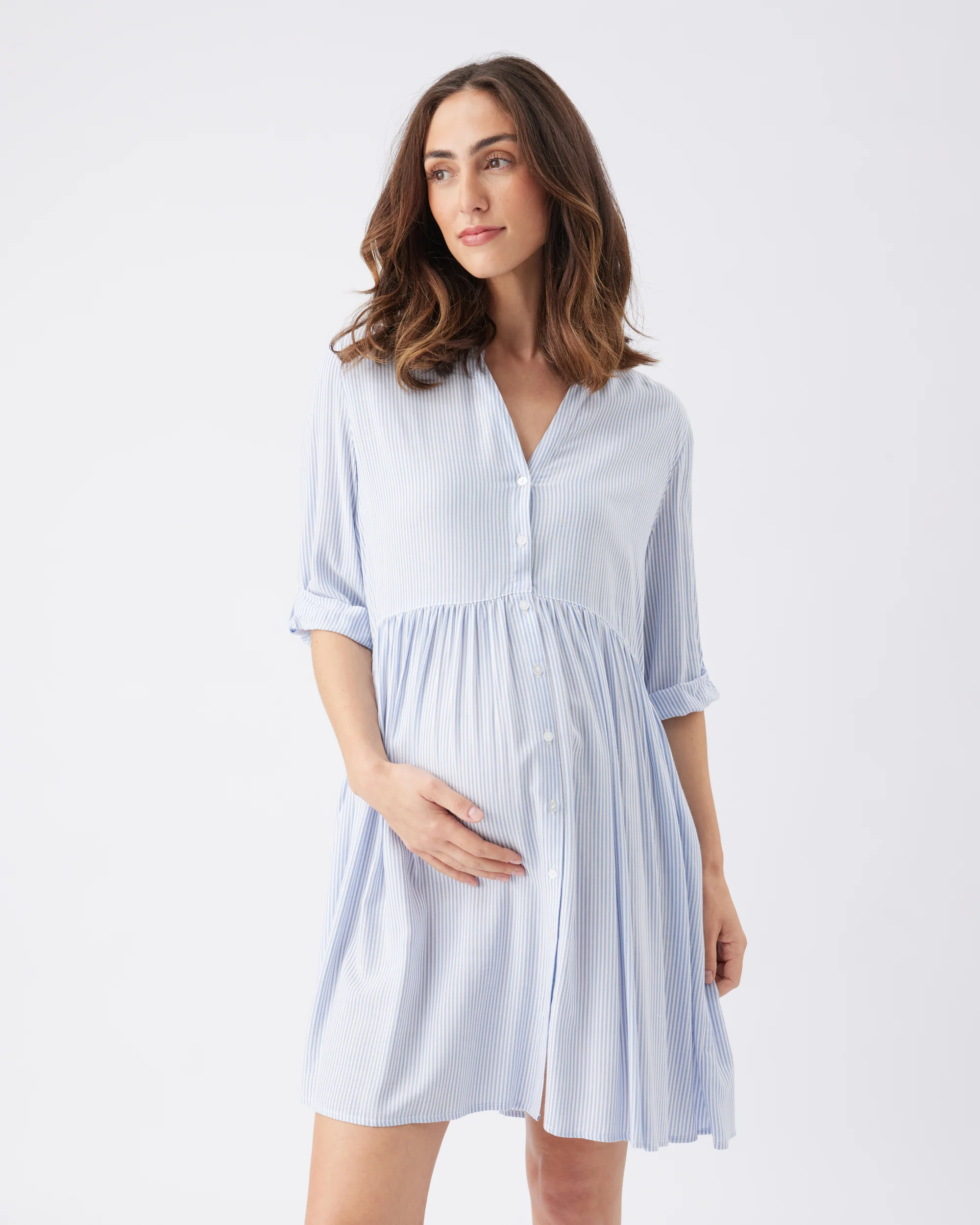 Sam Stripe Dress  Sky Blue / White - Image 3
