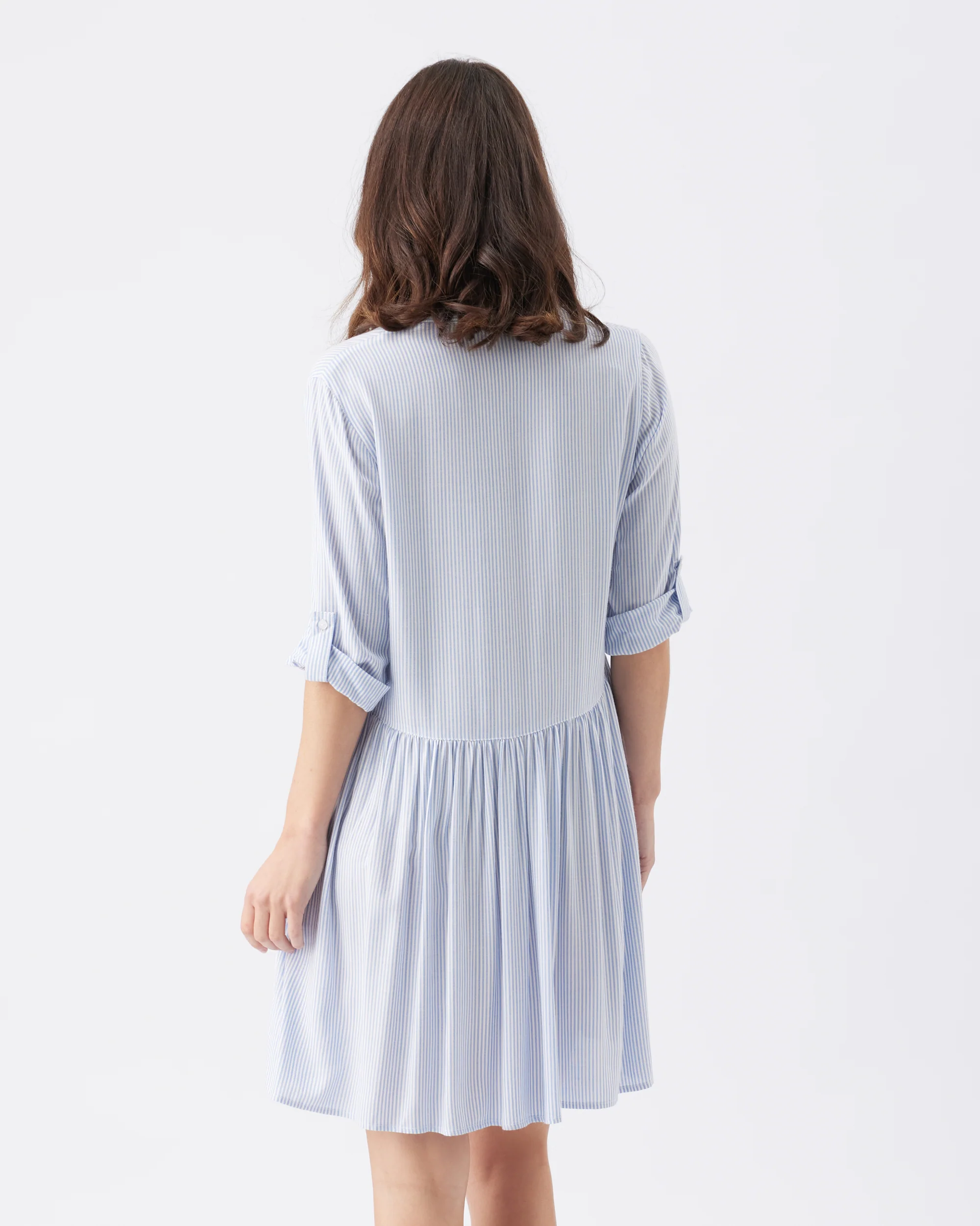 Sam Stripe Dress  Sky Blue / White - Image 4