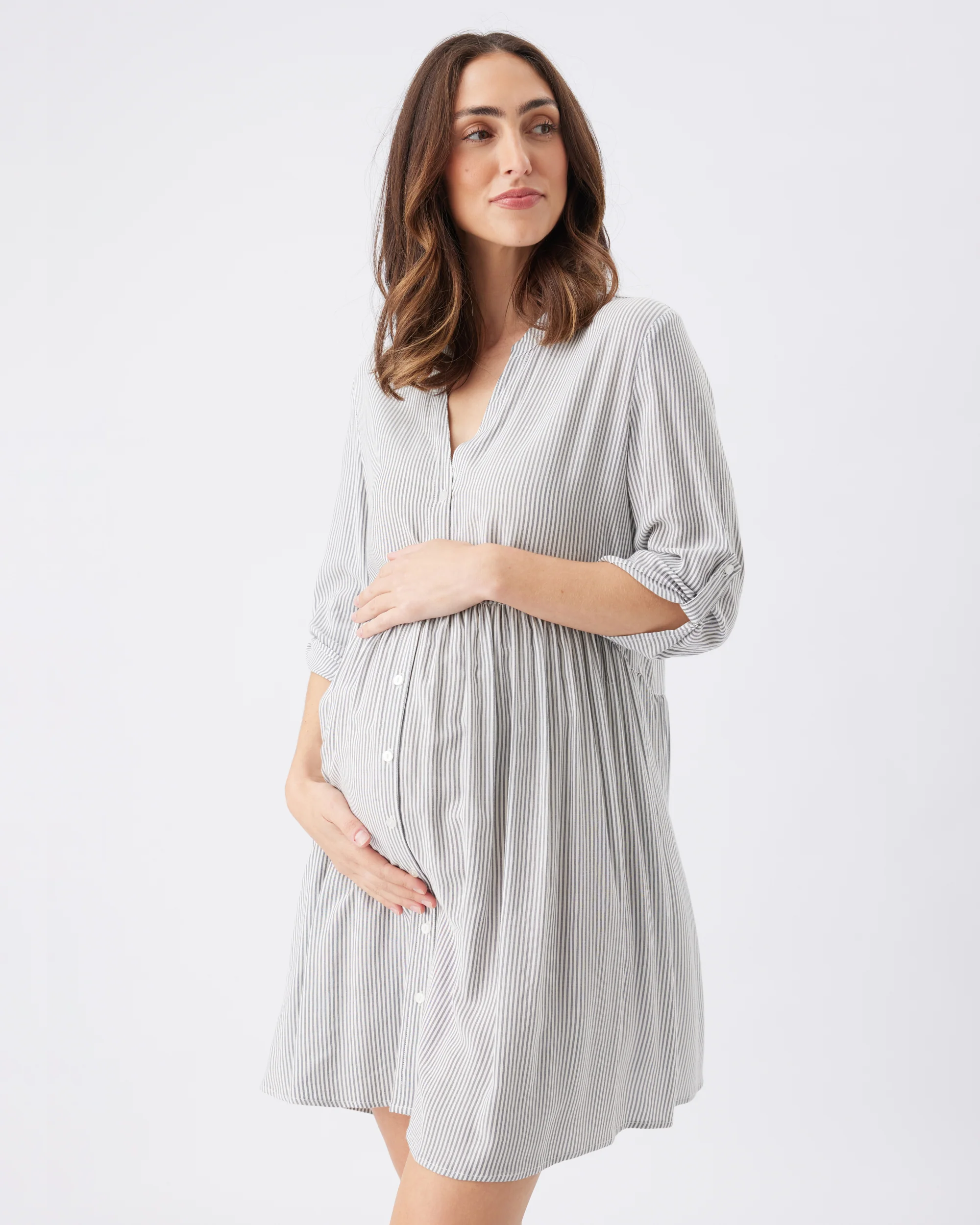 Sam Stripe Dress  Slate / White - Image 3