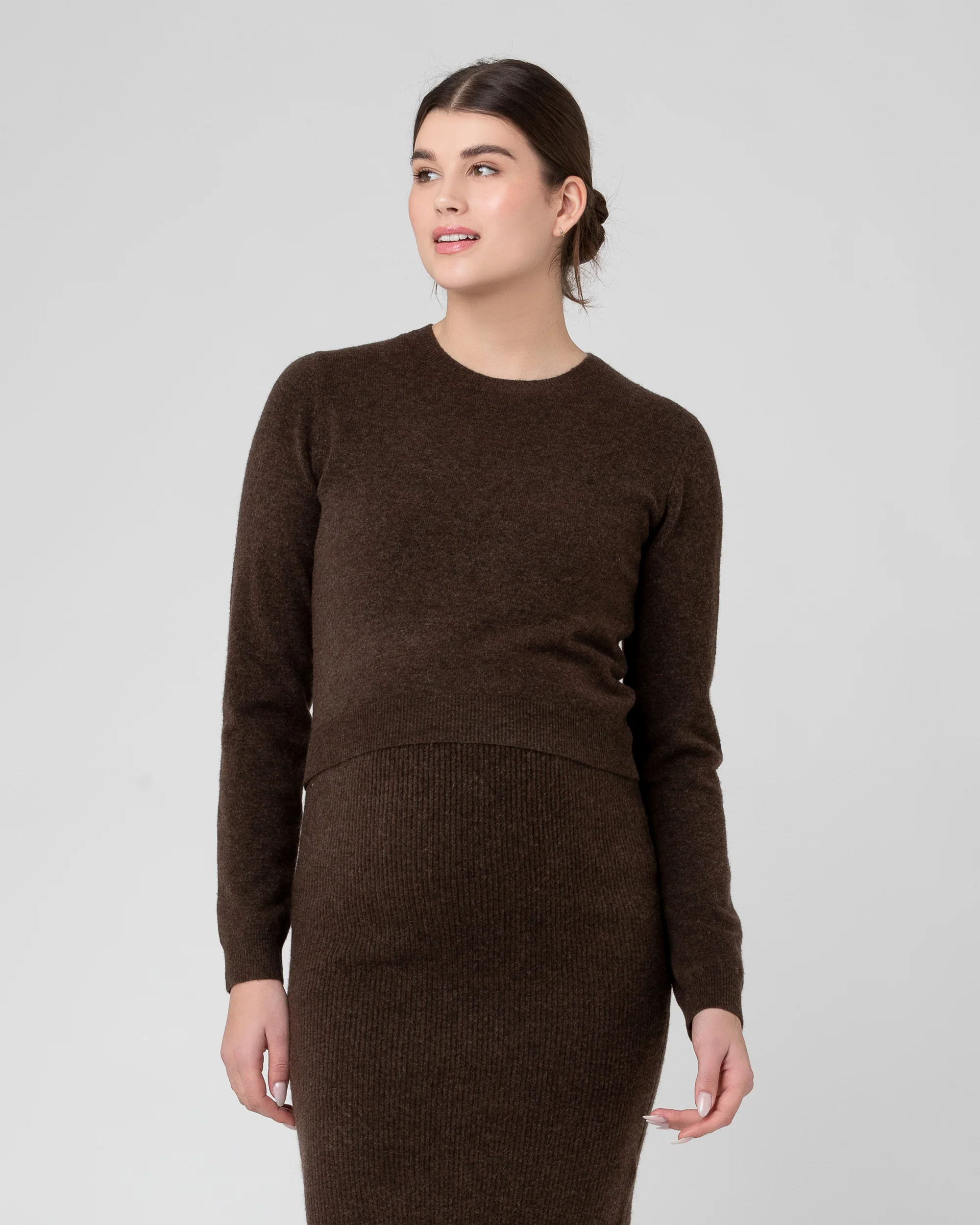 Sandy Detachable Nursing Knit  Chocolate - Image 2
