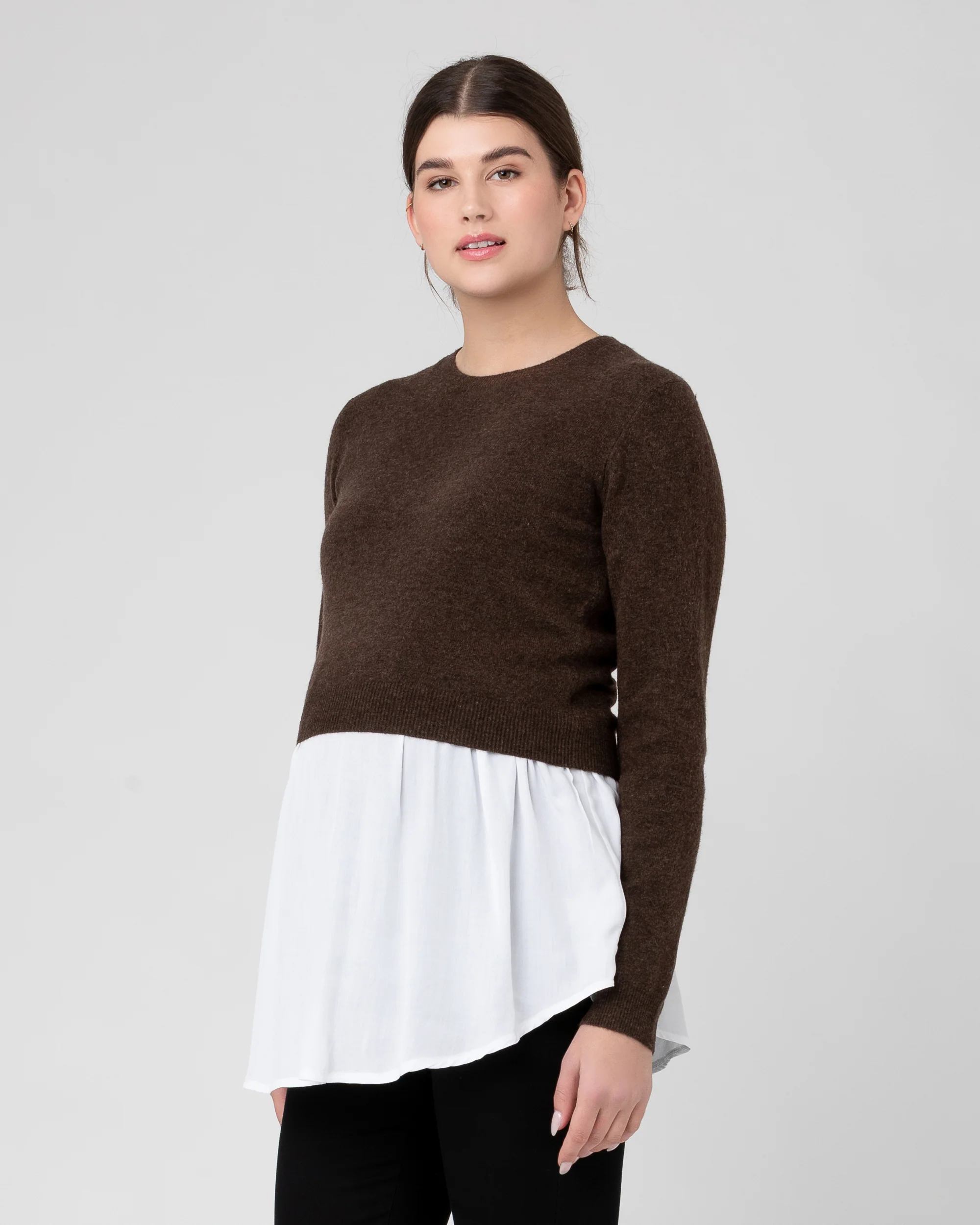 Sandy Detachable Nursing Knit  Chocolate - Image 3
