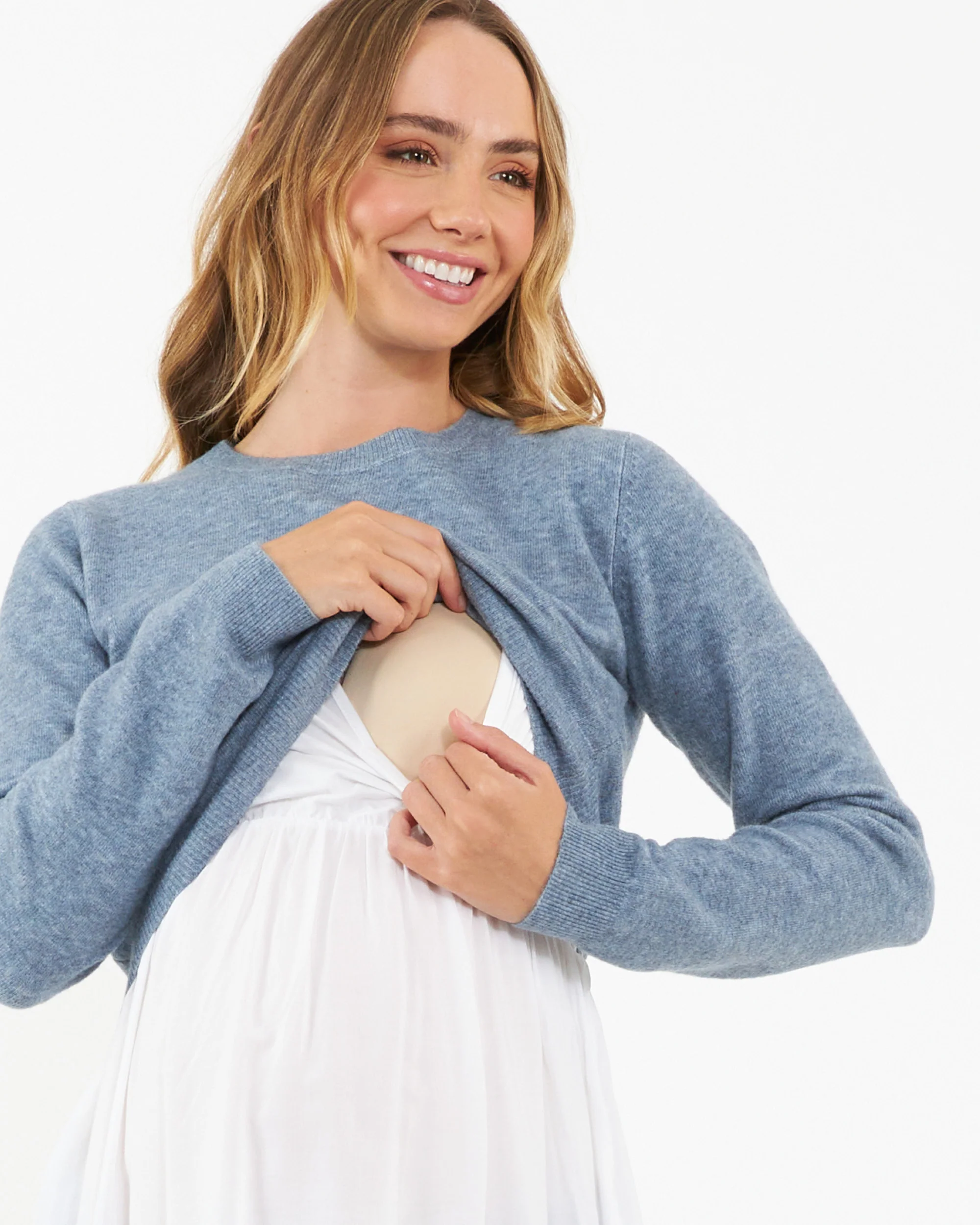 Sandy Detachable Nursing Knit  Denim Marle - Image 2
