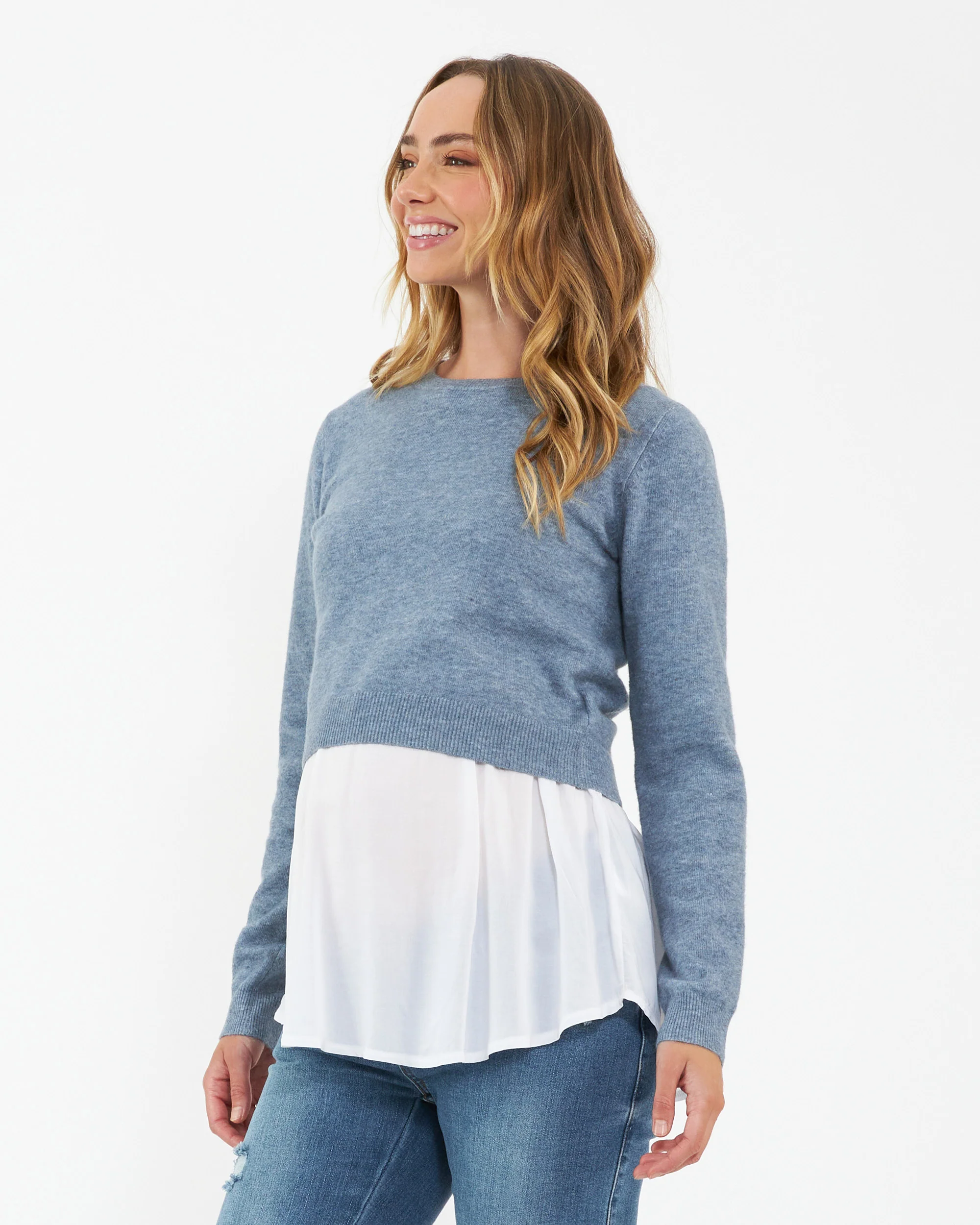 Sandy Detachable Nursing Knit  Denim Marle - Image 3