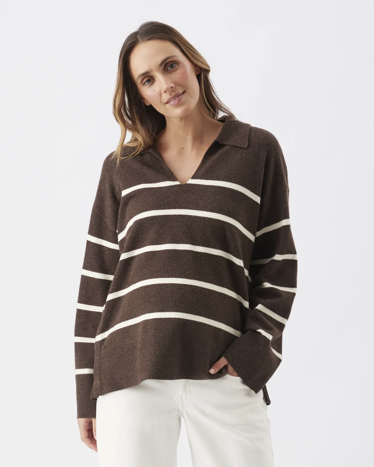 Scout Nursing Knit  Chocolate / White - Image 4