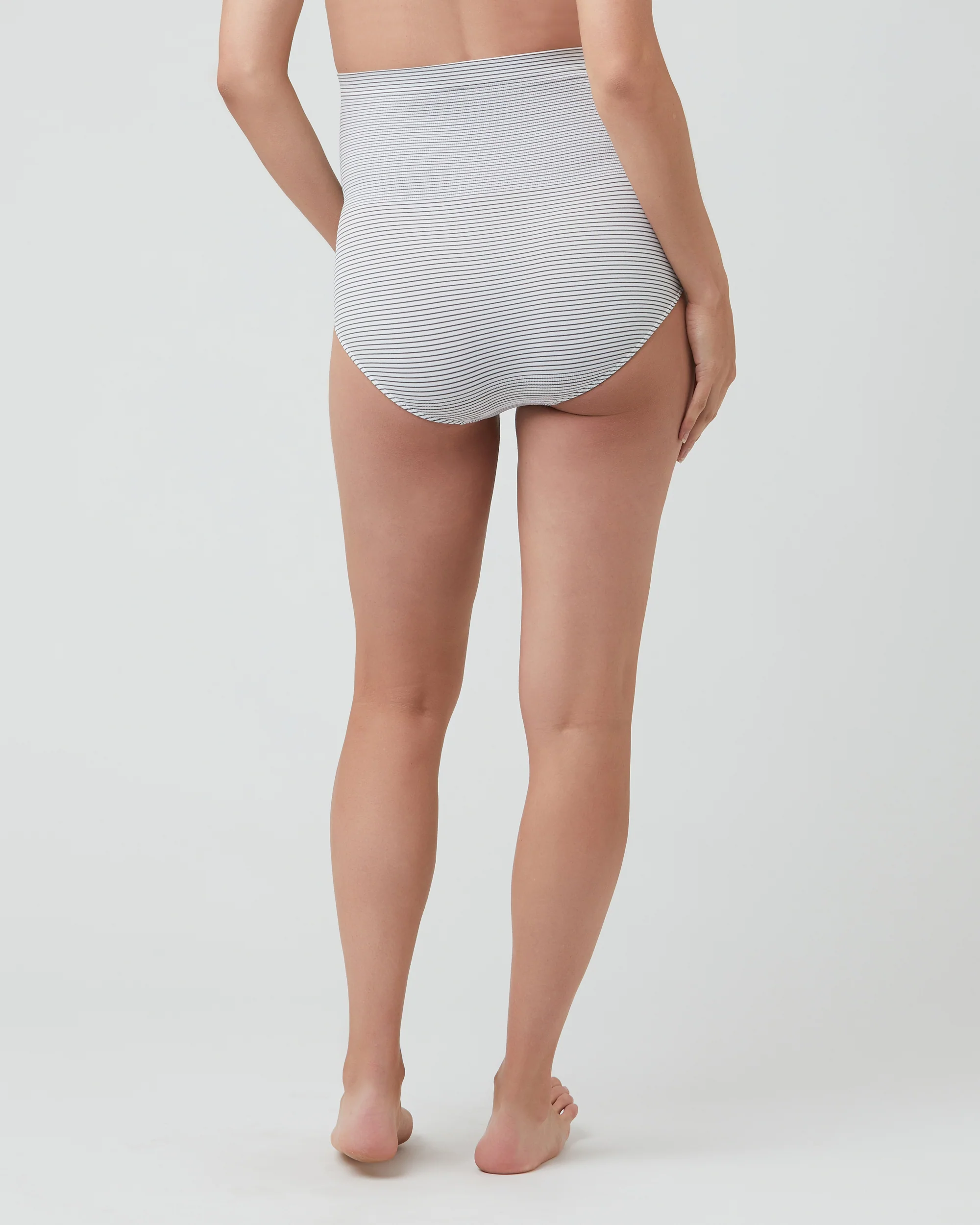 Seamless Stripe Briefs Grey / White - Image 4