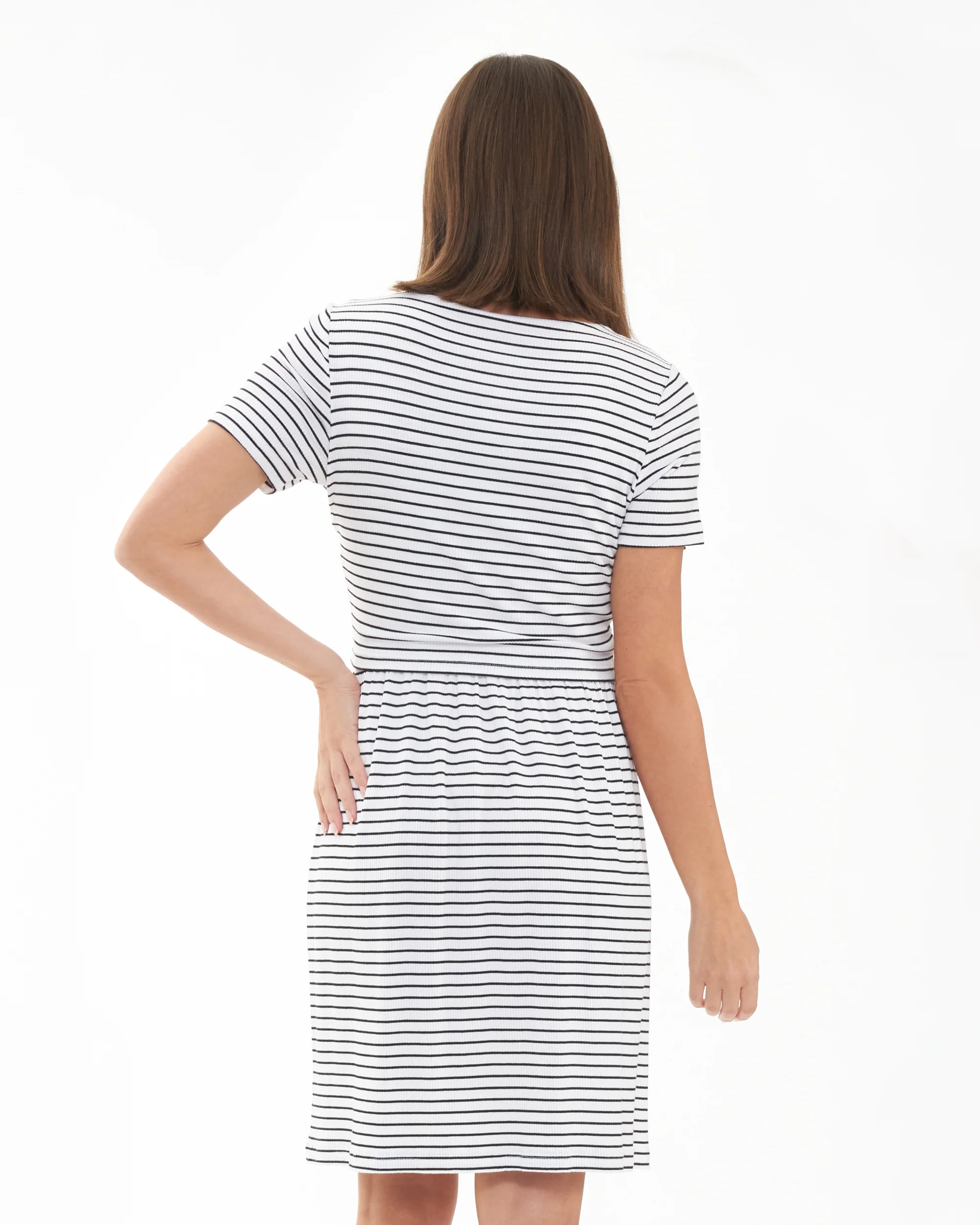 Shelly Summer Nursing Dress White / Black - Image 5