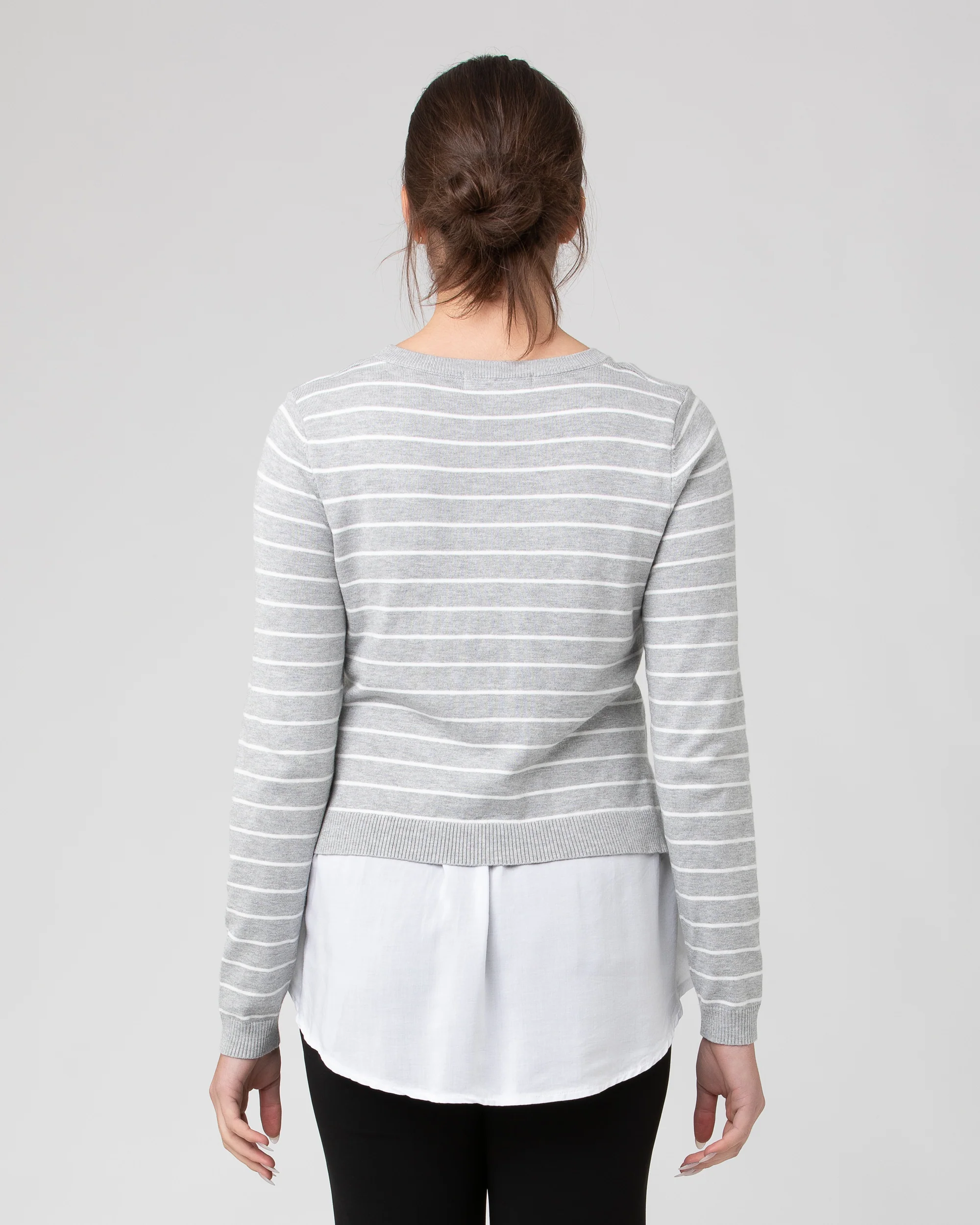 Sia Nursing Knit Silver Marle / White - Image 3