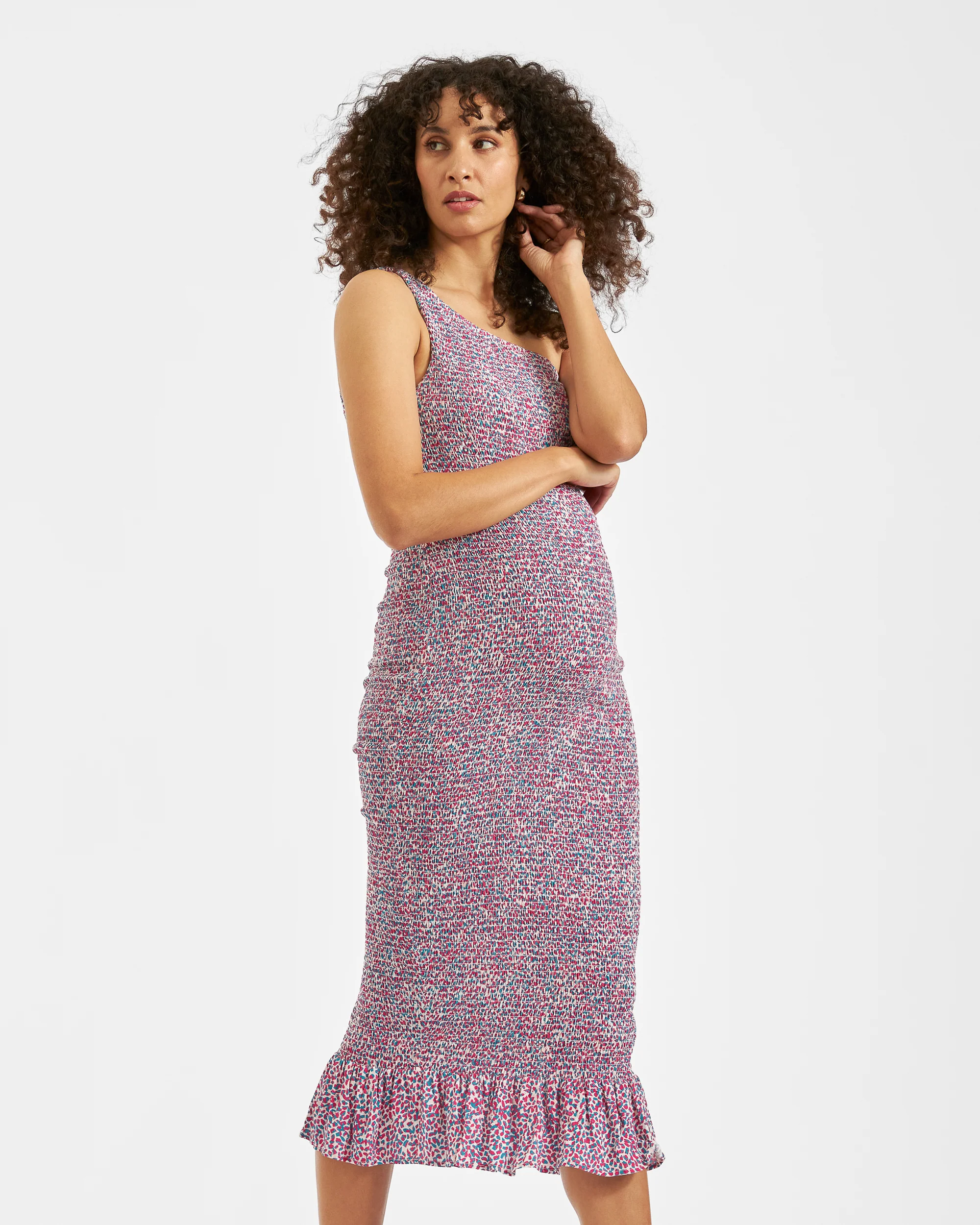 Skipper One Shoulder Dress Pink / Blue - Image 2