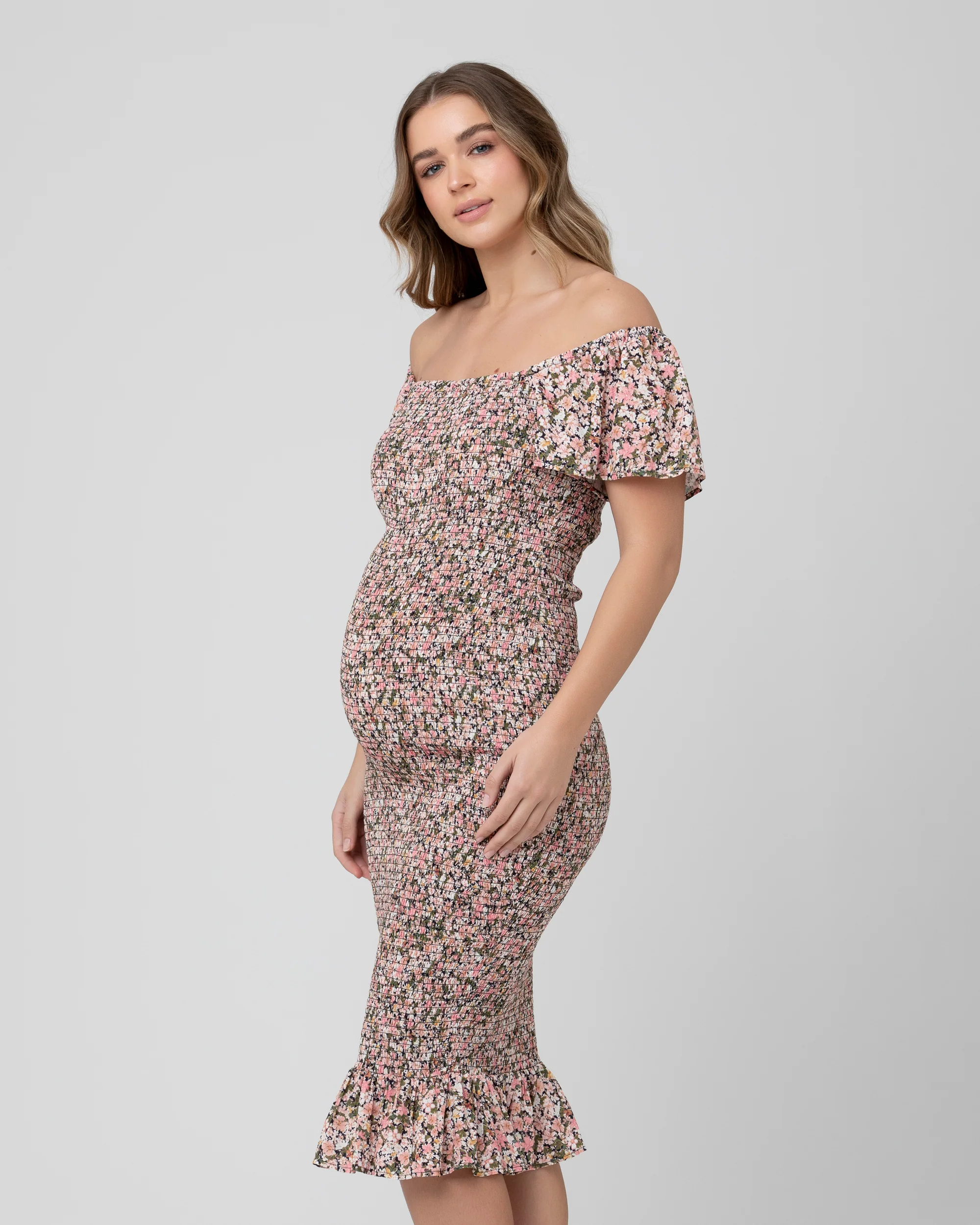 Sophia Shirred Dress . Black - Image 2
