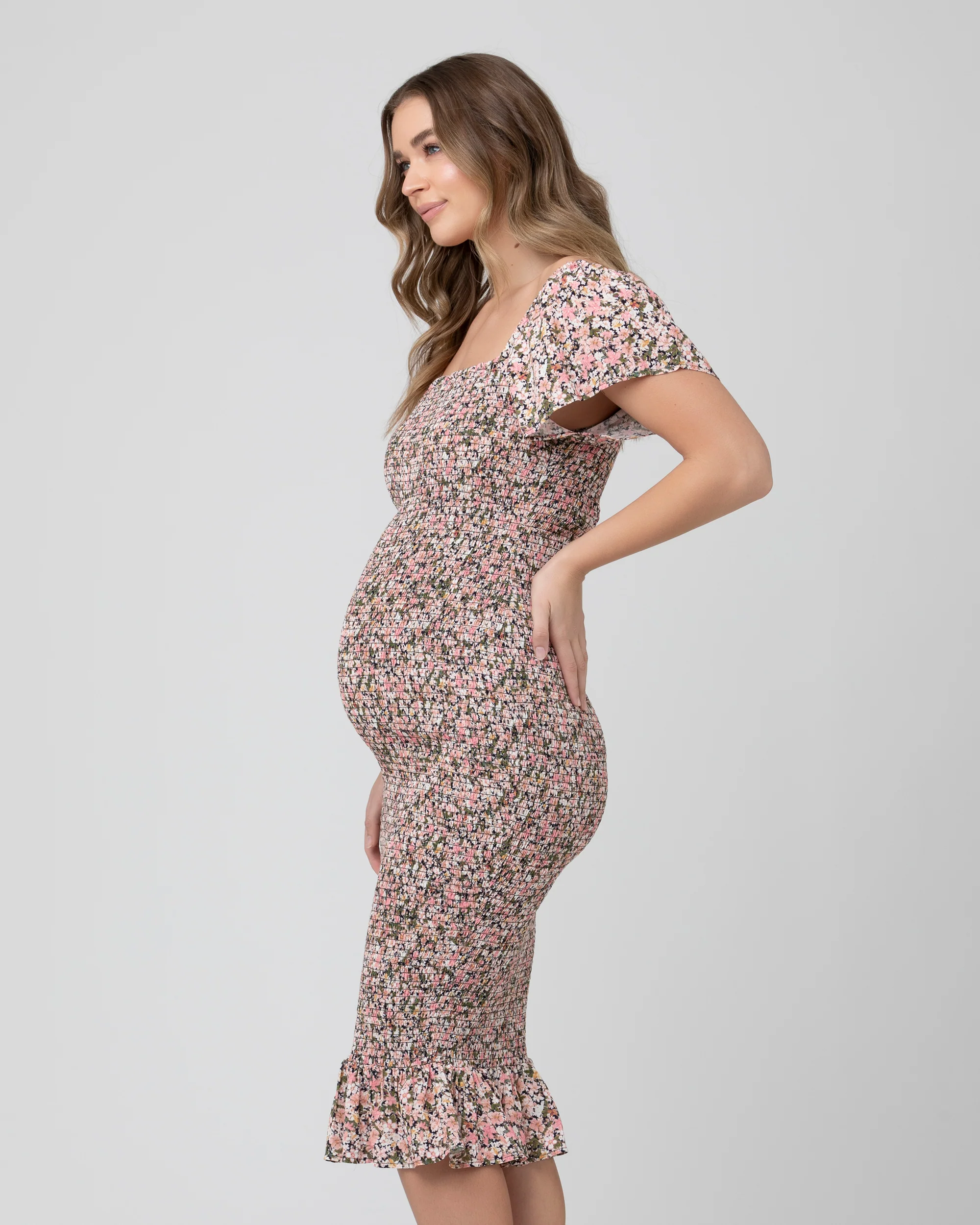 Sophia Shirred Dress . Black - Image 3
