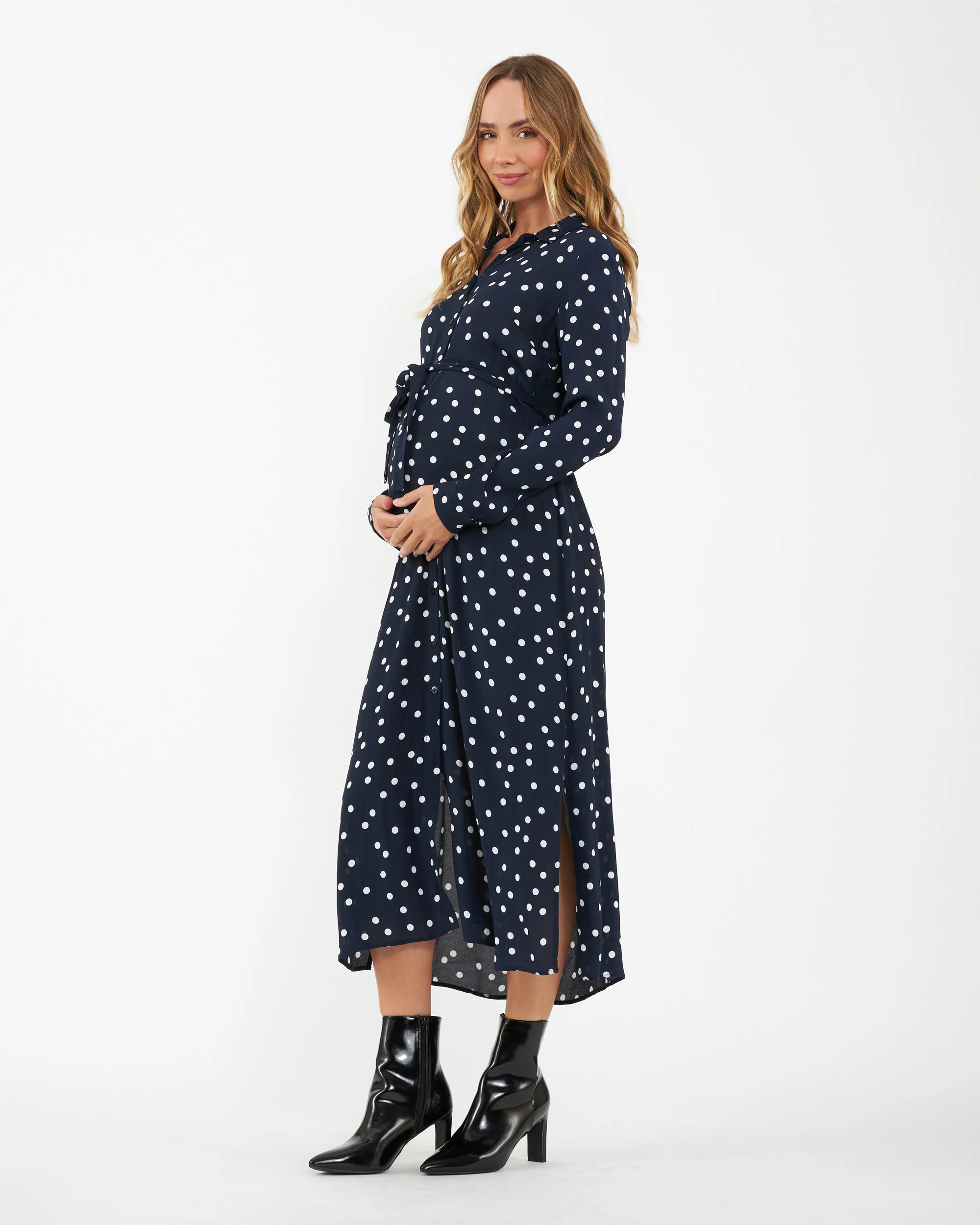 Spot Shirt Dress  Navy / White - Image 3