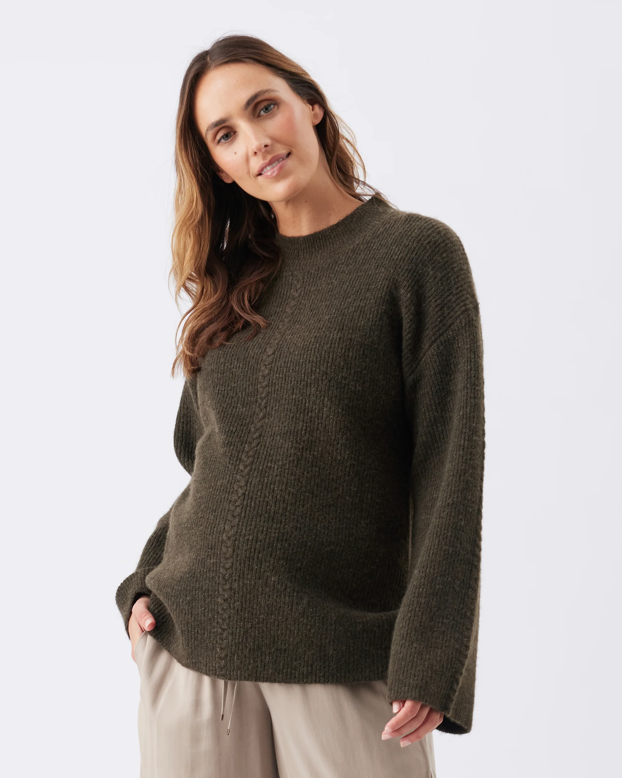 Starci Cable Knit  Khaki - Image 2