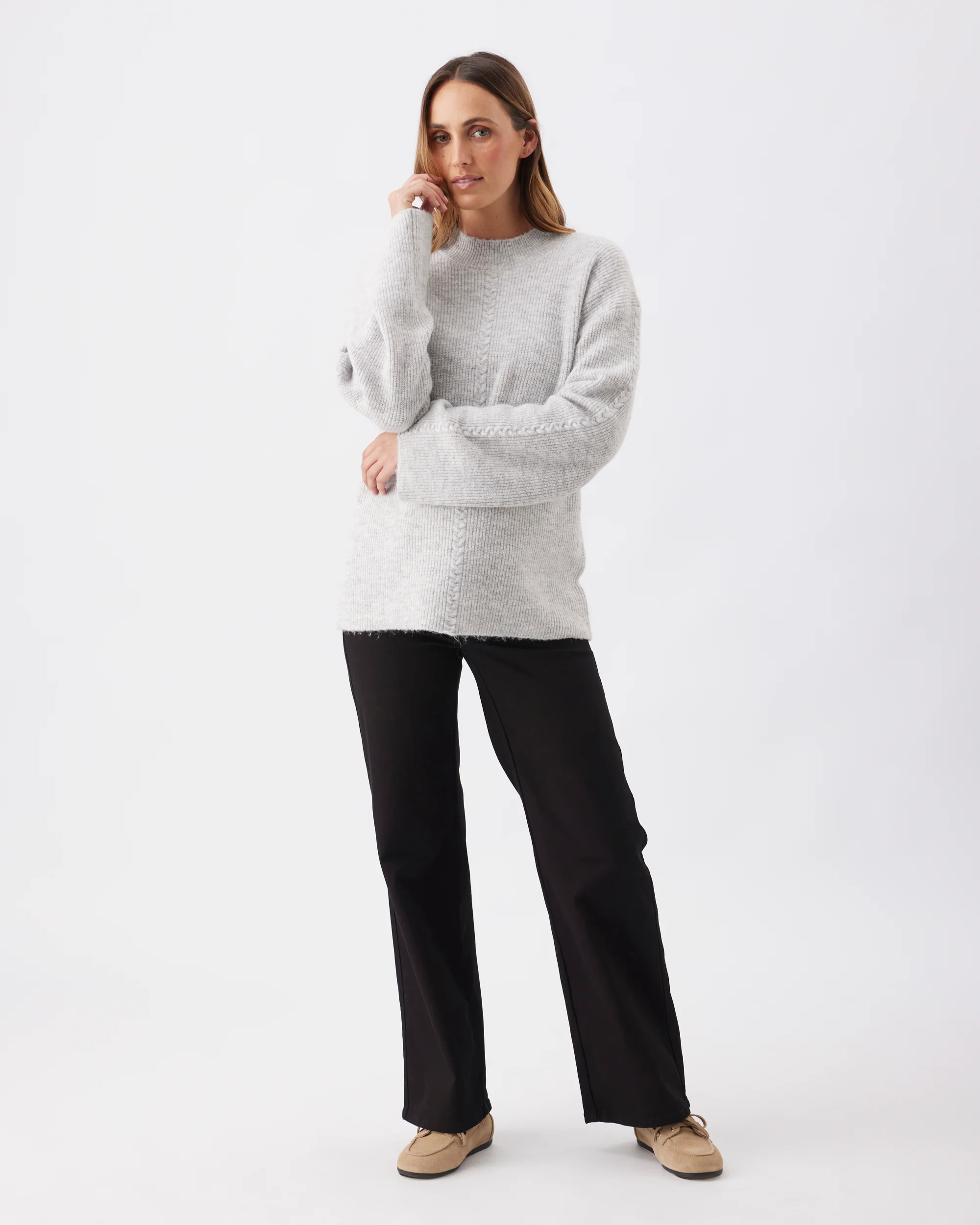 Starci Cable Knit  Silver Marle - Image 5