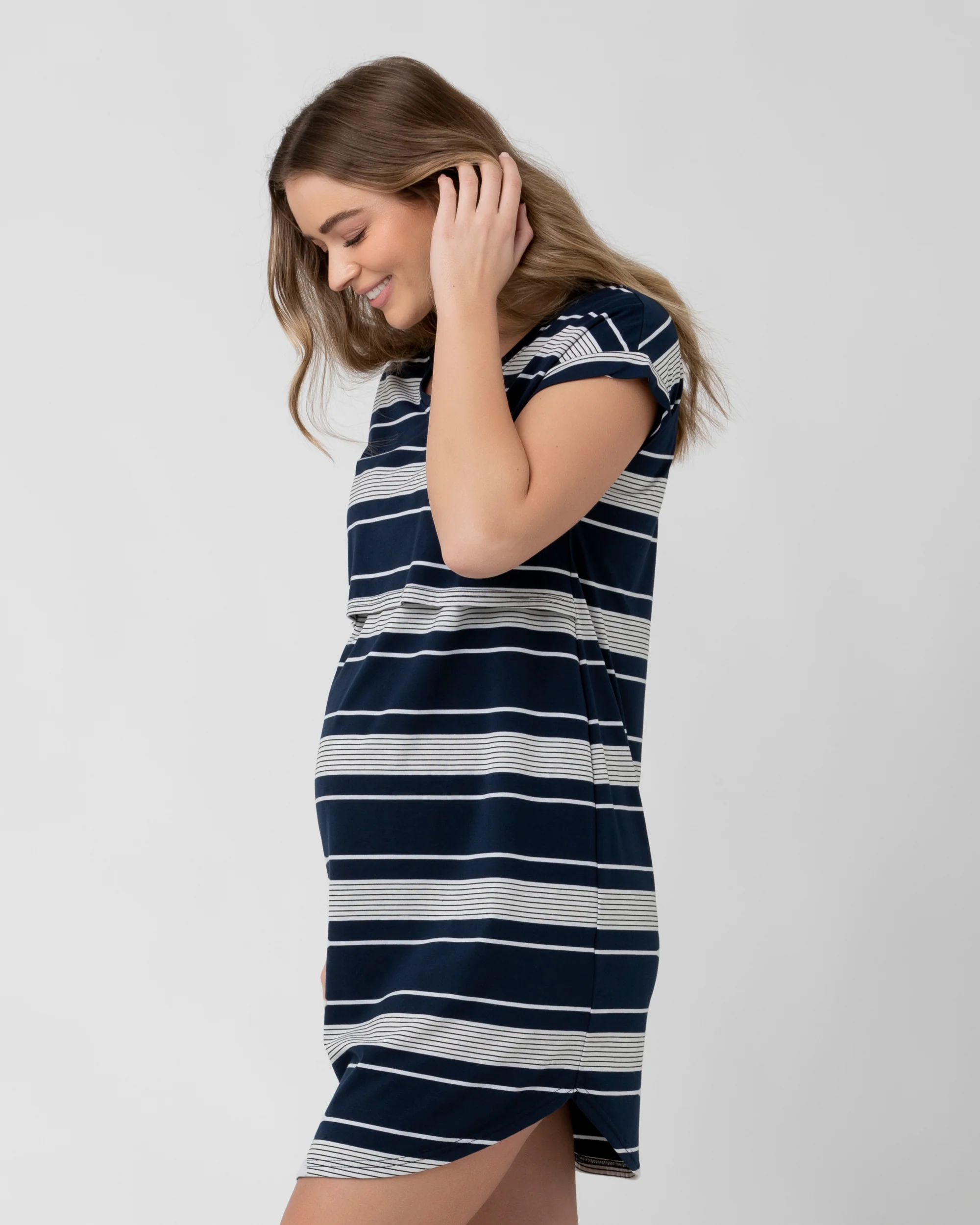 Stevie Nursing Nightie Navy / White / Black - Image 4