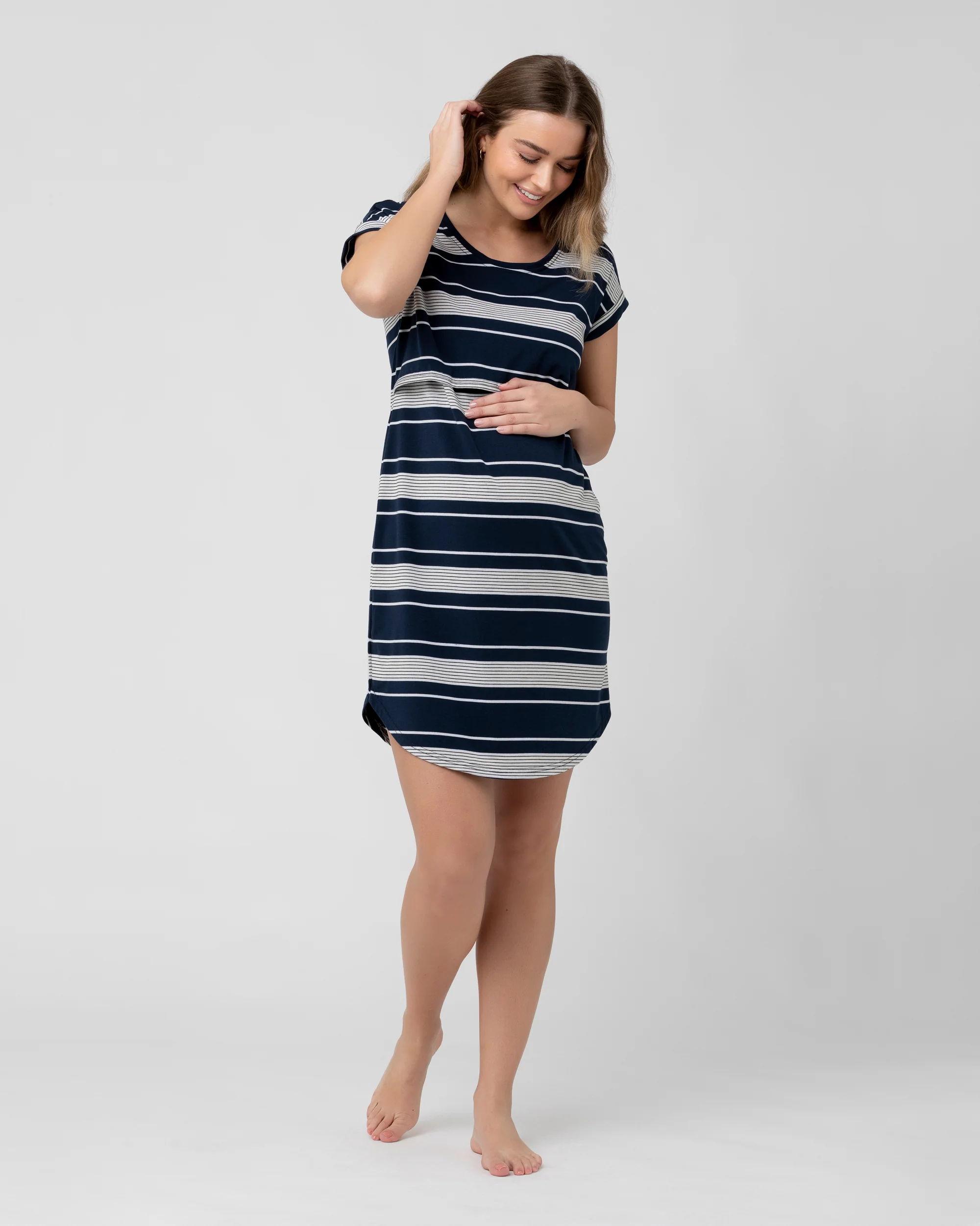 Stevie Nursing Nightie Navy / White / Black - Image 6