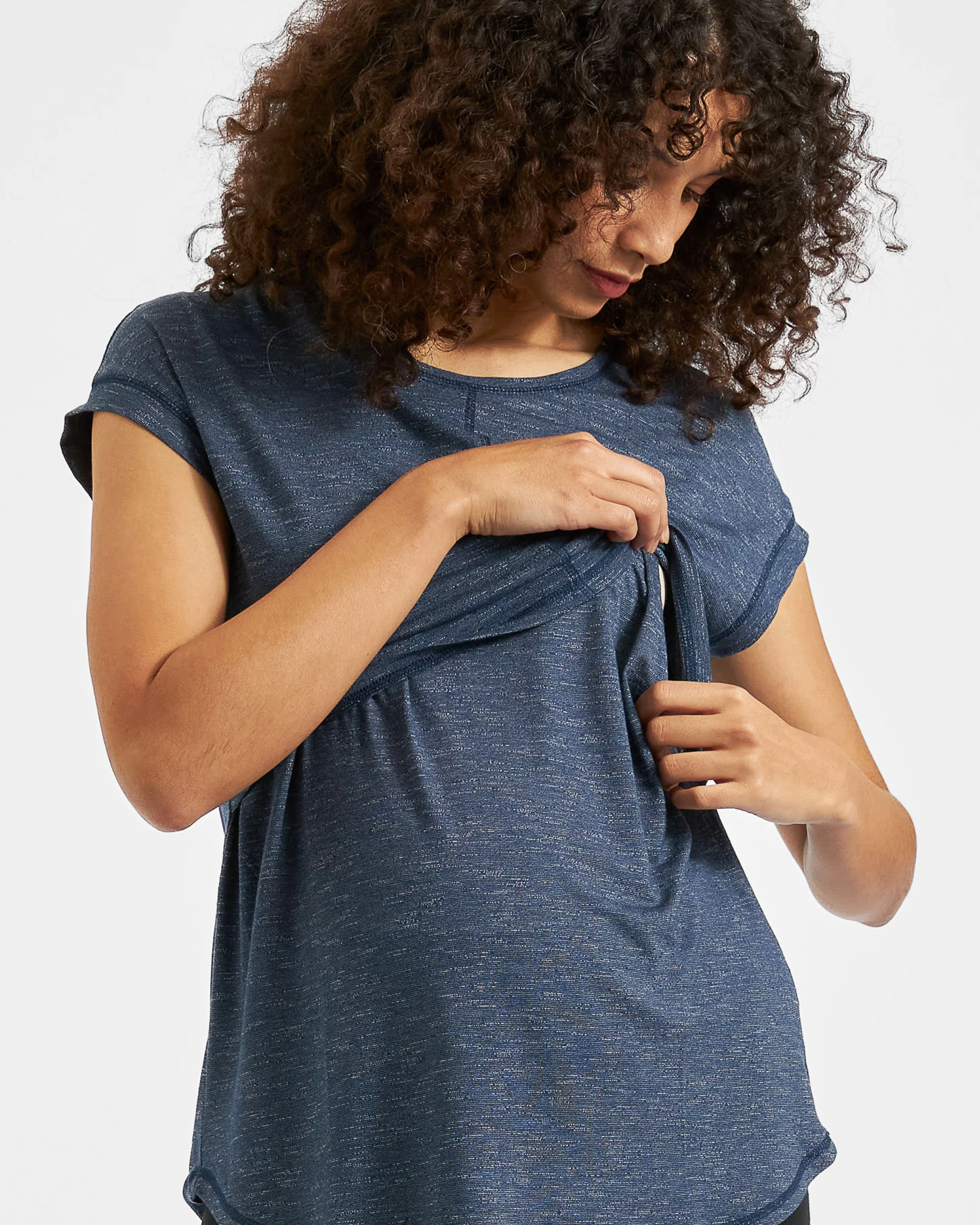Dreamy Nursing Tee Denim - Image 2