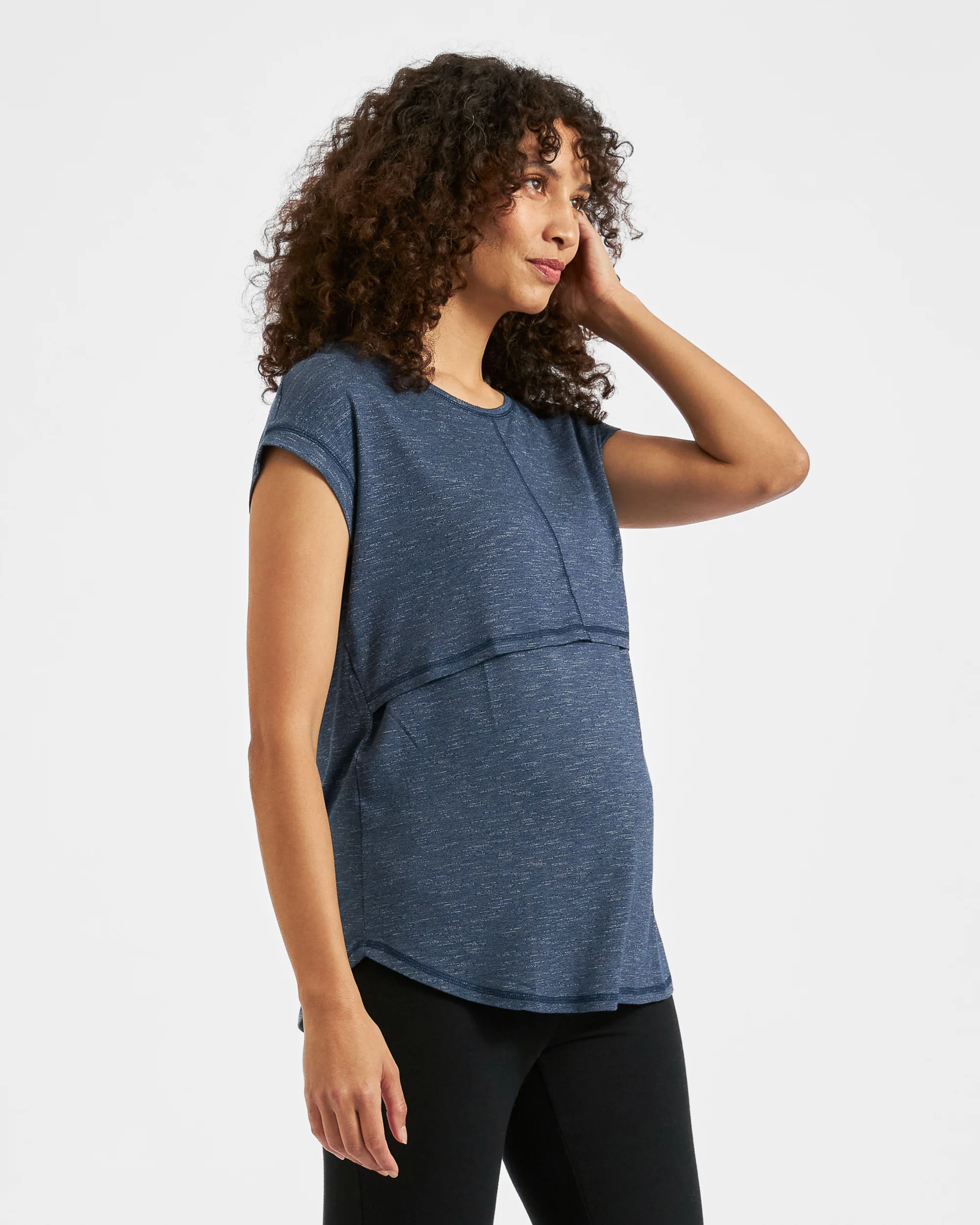 Dreamy Nursing Tee Denim - Image 3