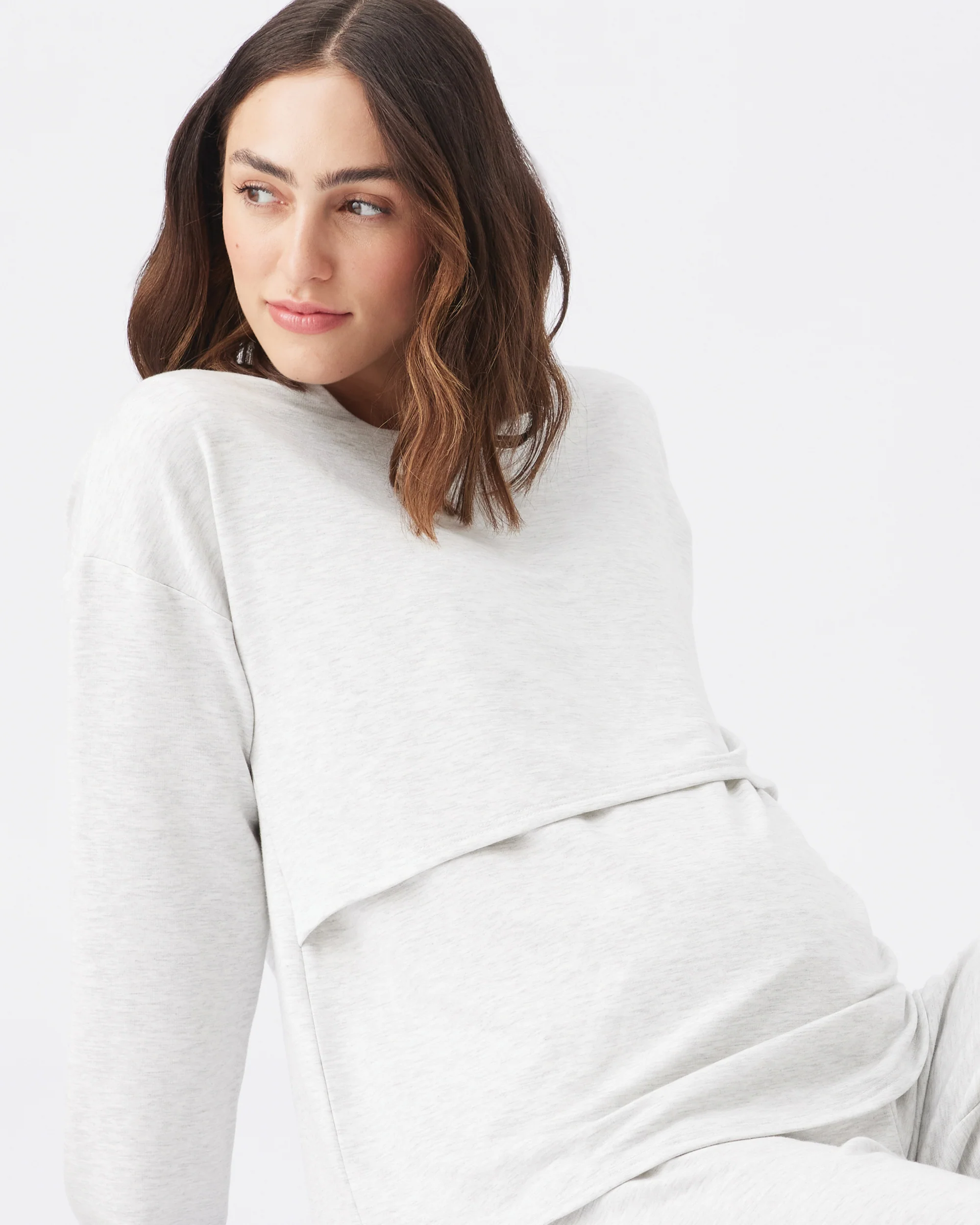 Super Soft Nursing Top Silver Marle - Image 2