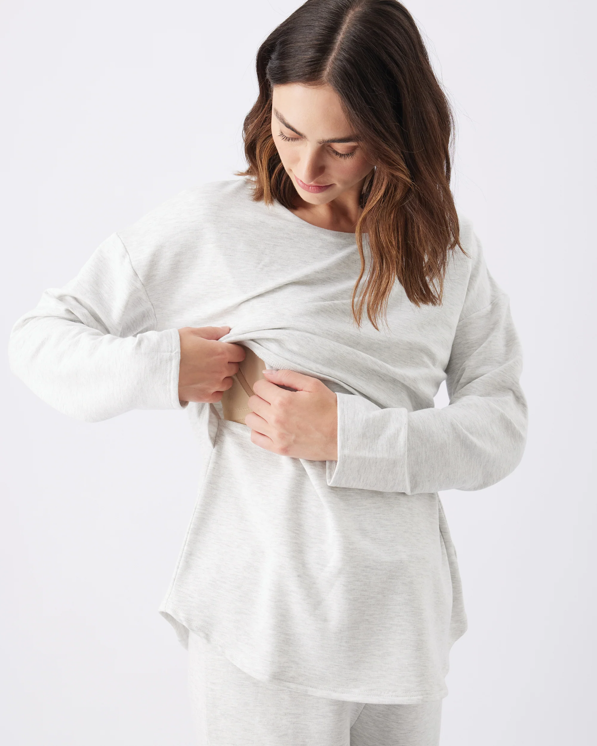 Super Soft Nursing Top Silver Marle - Image 3