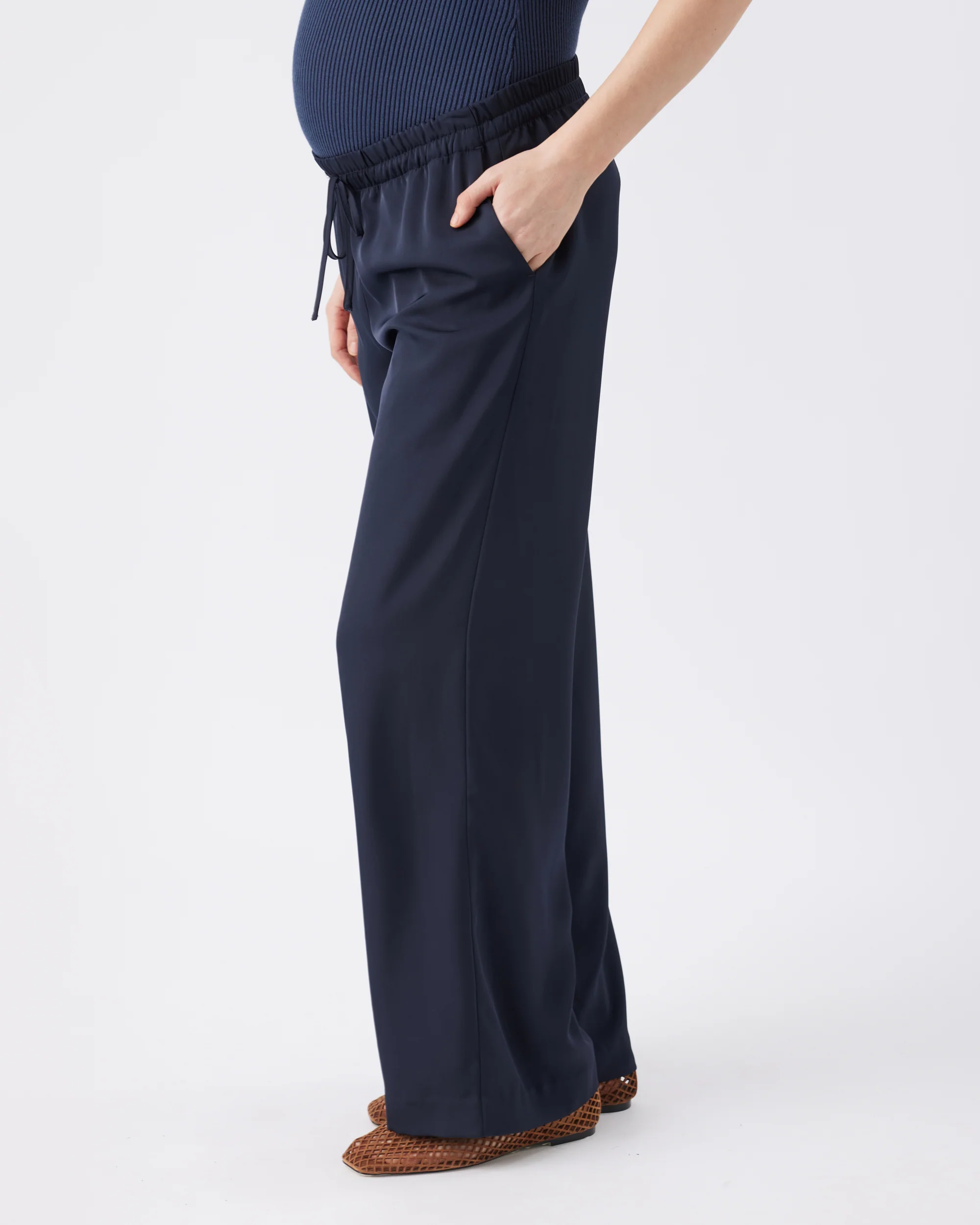 Tamara Satin Pull-On Pant Midnight - Image 3