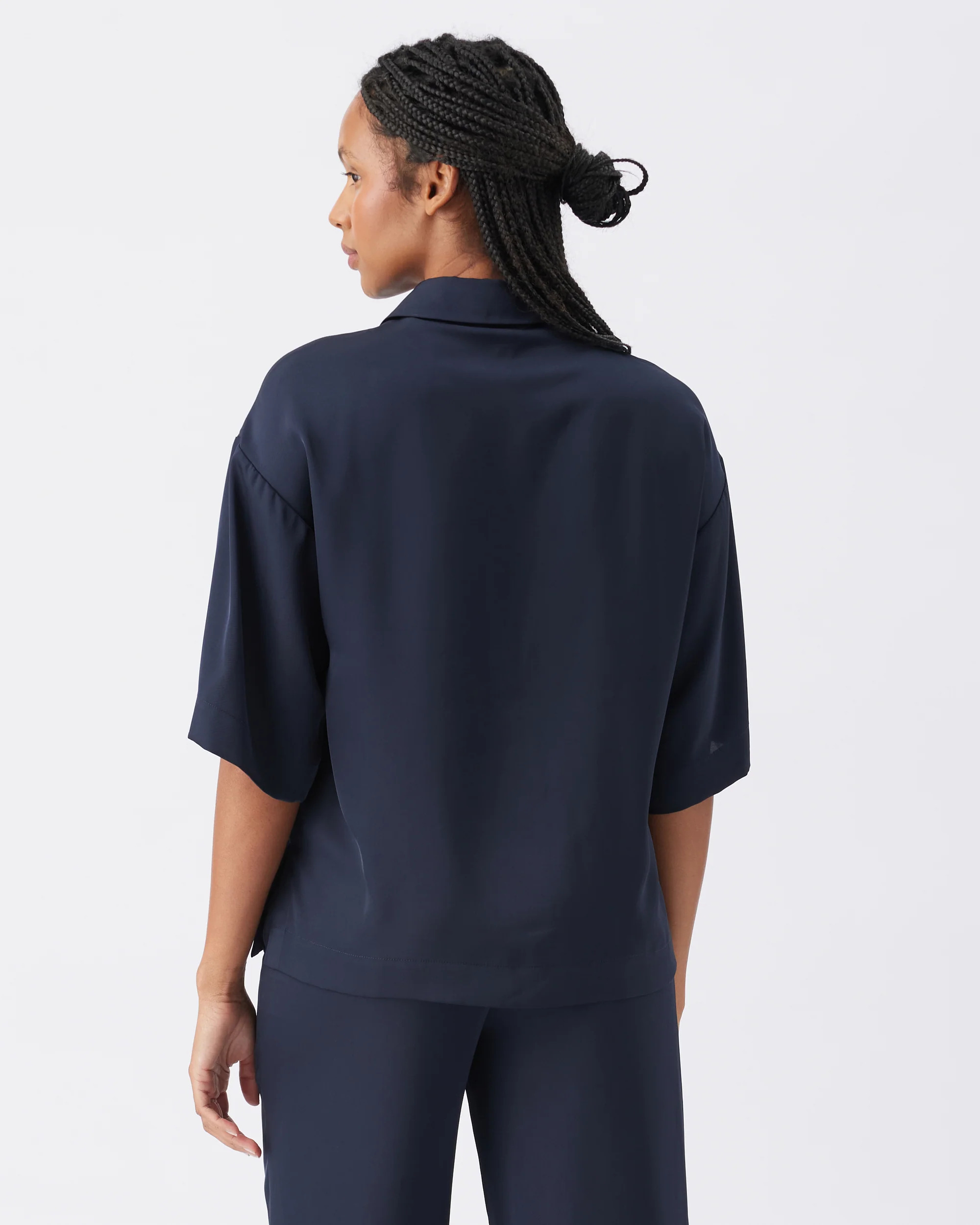 Tamara Satin Shirt Midnight - Image 4