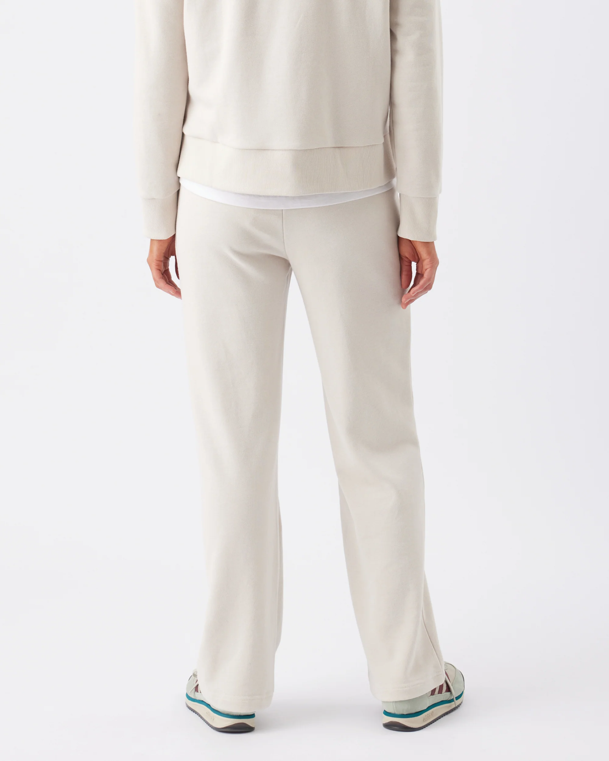 Terry Wide Leg Jogger  Chalk - Image 4