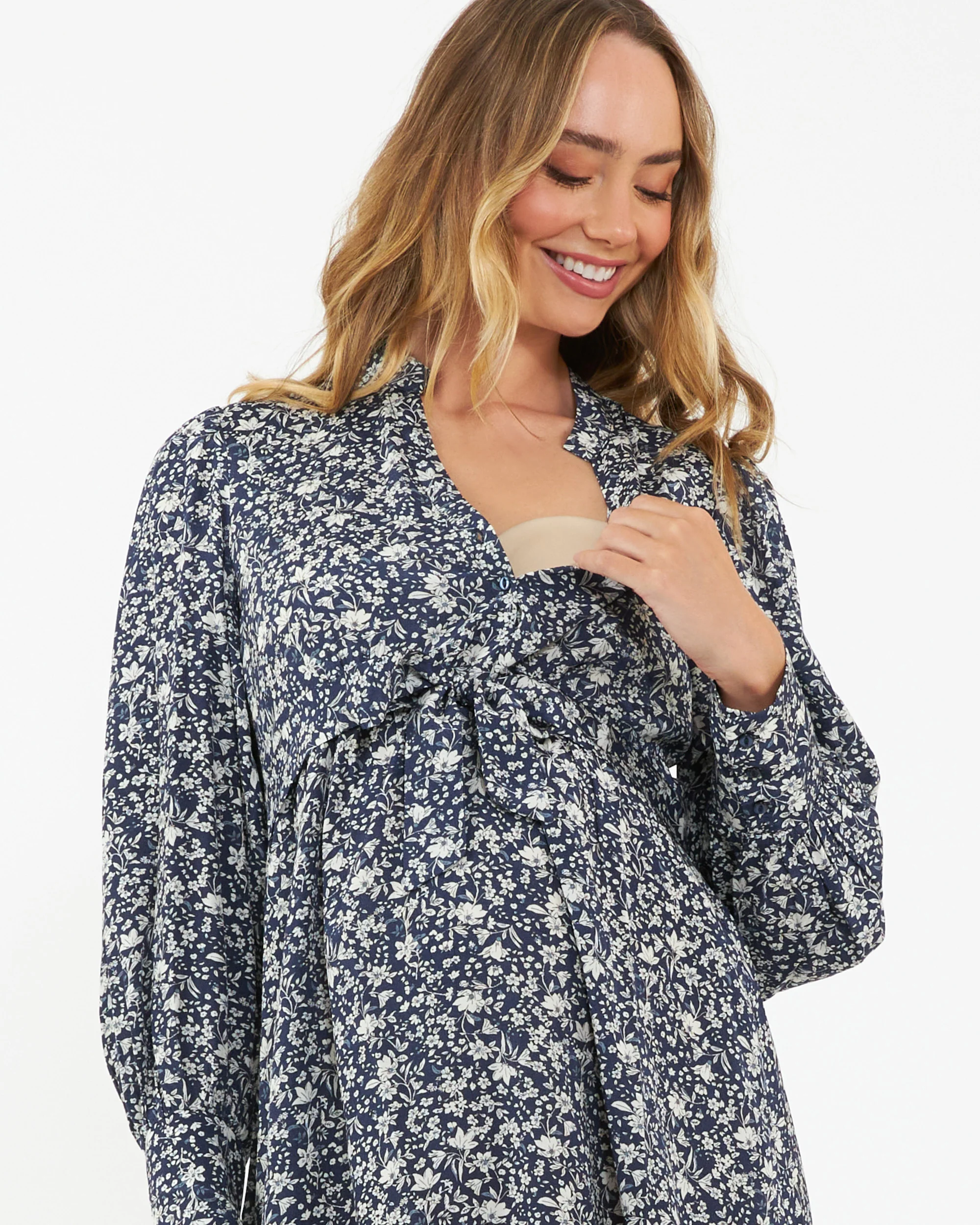 Thea Dress  Navy / White - Image 2