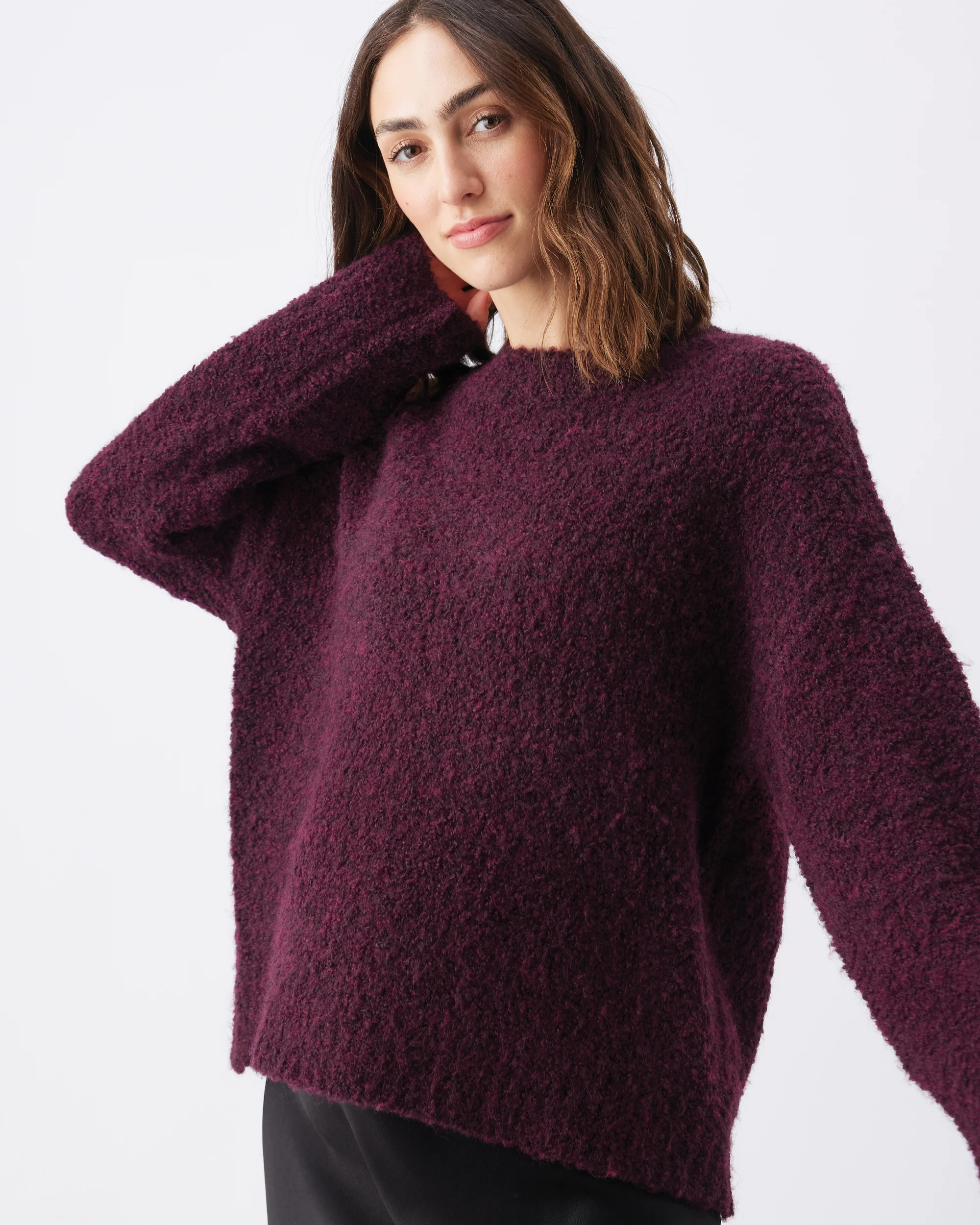 Theo Cosy Knit  Burgundy - Image 2