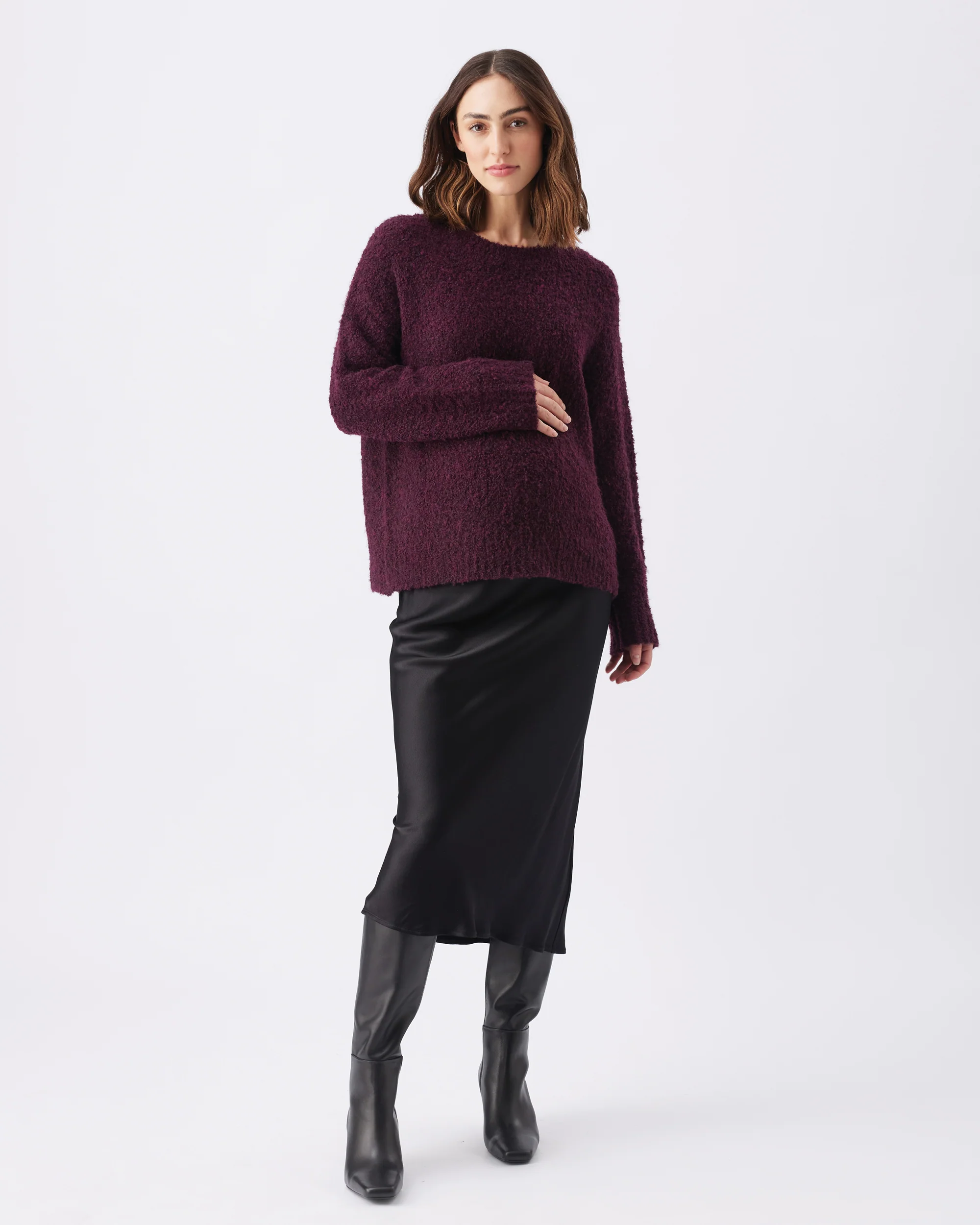 Theo Cosy Knit  Burgundy - Image 3