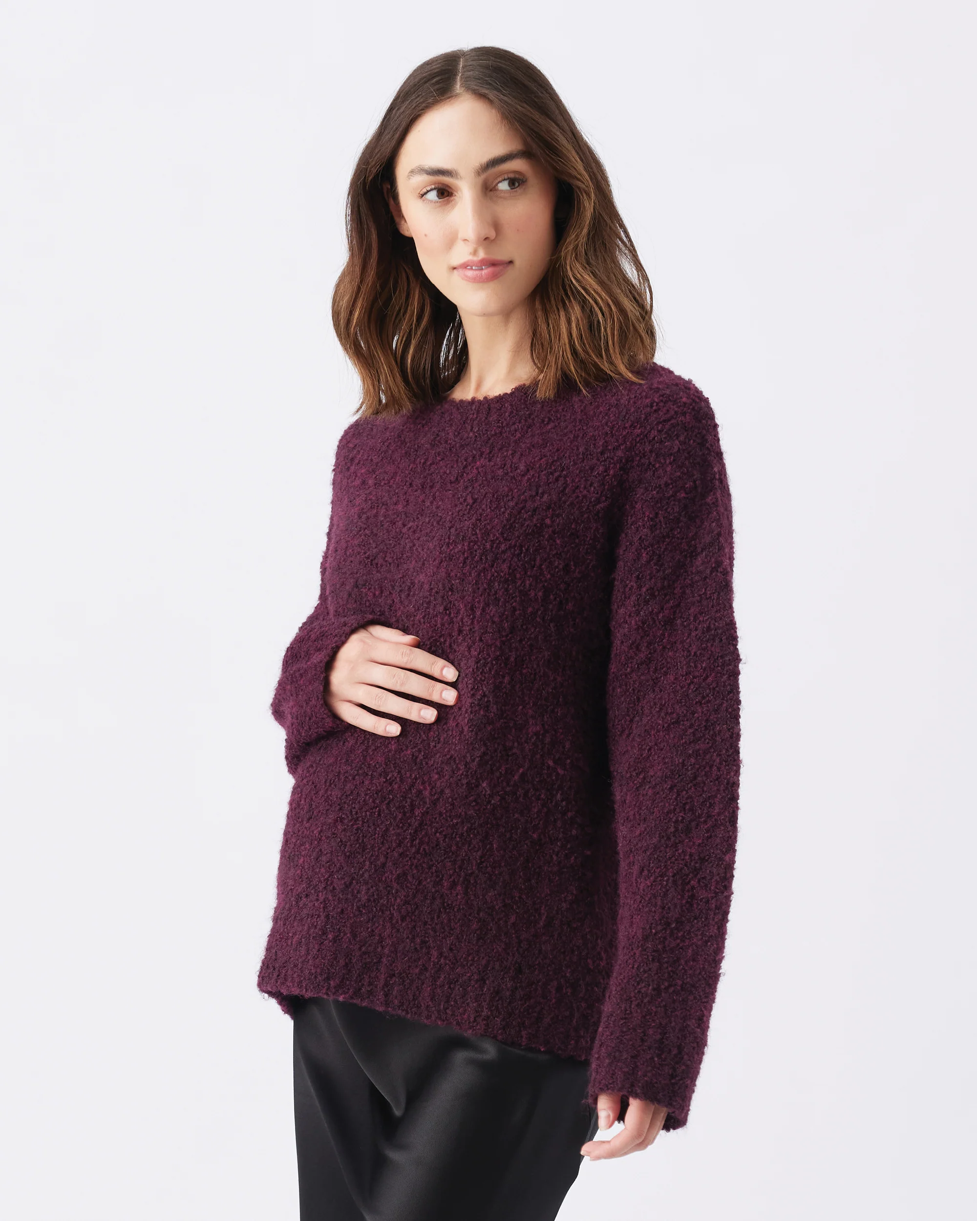 Theo Cosy Knit  Burgundy - Image 4