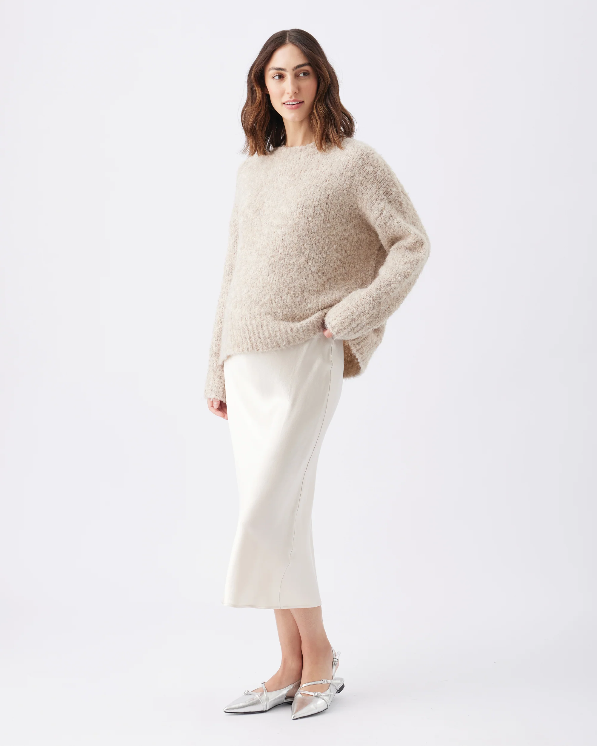 Theo Cosy Knit  Latte - Image 2