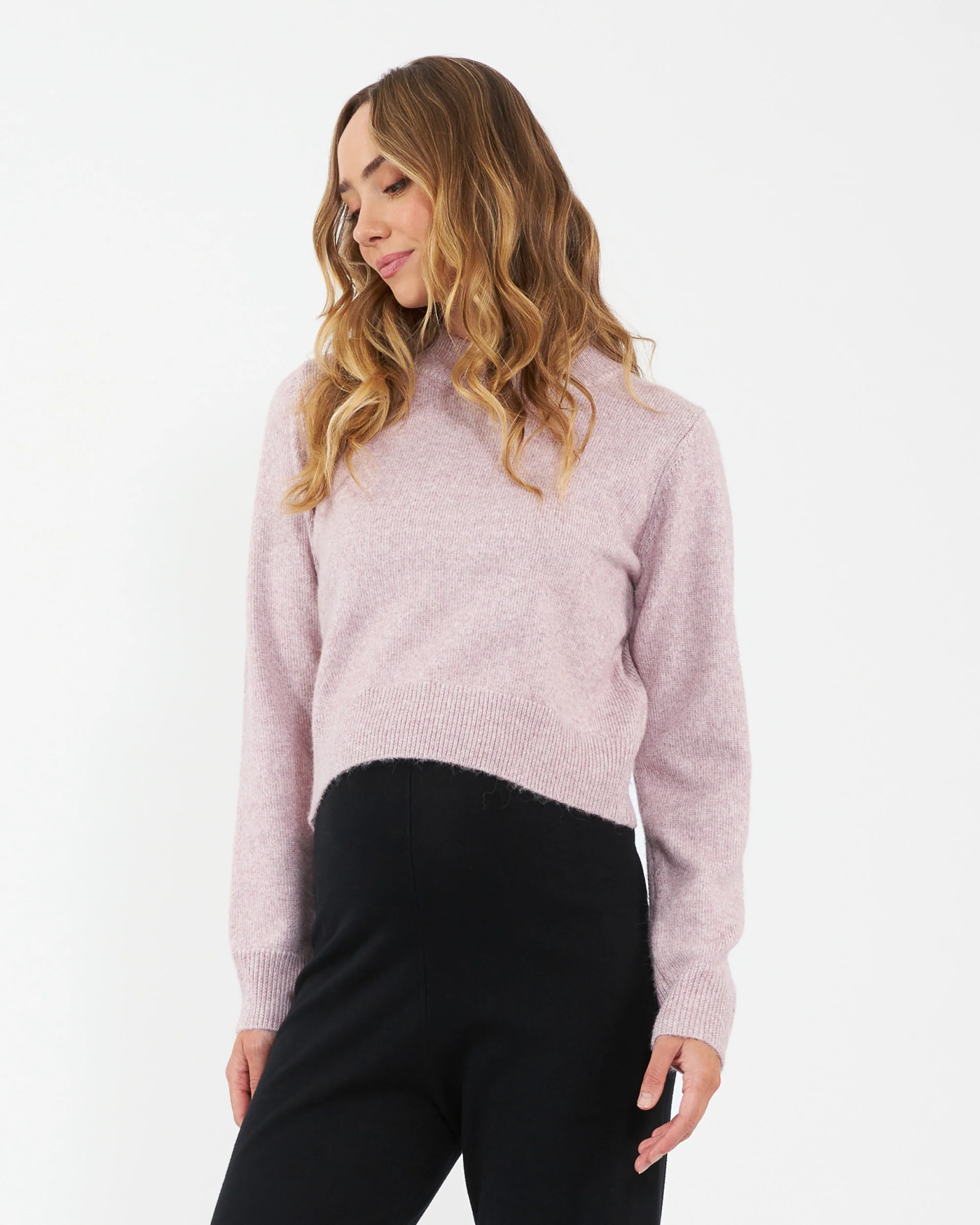Tia Crop  Knit  Pink Marle - Image 2
