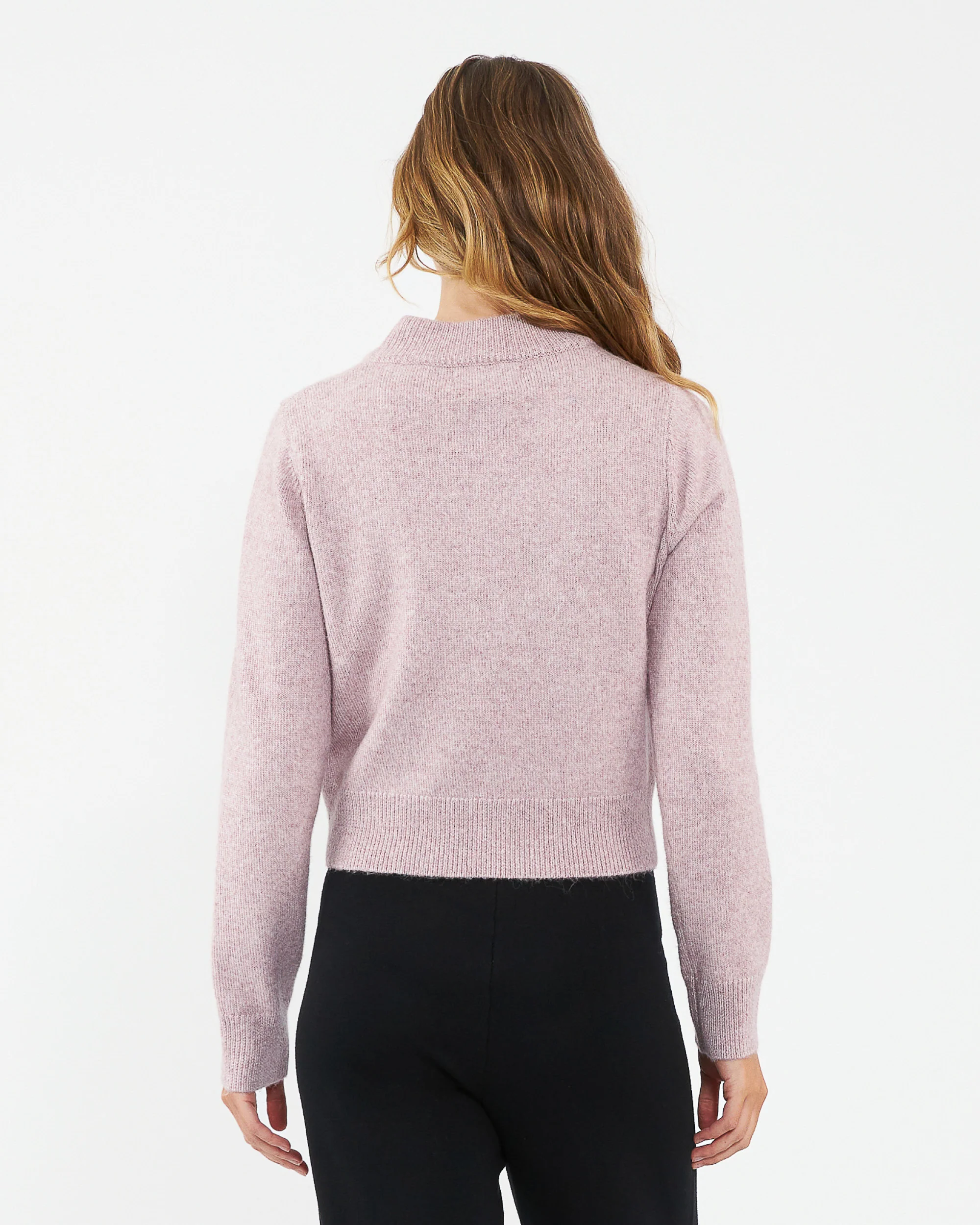 Tia Crop  Knit  Pink Marle - Image 3