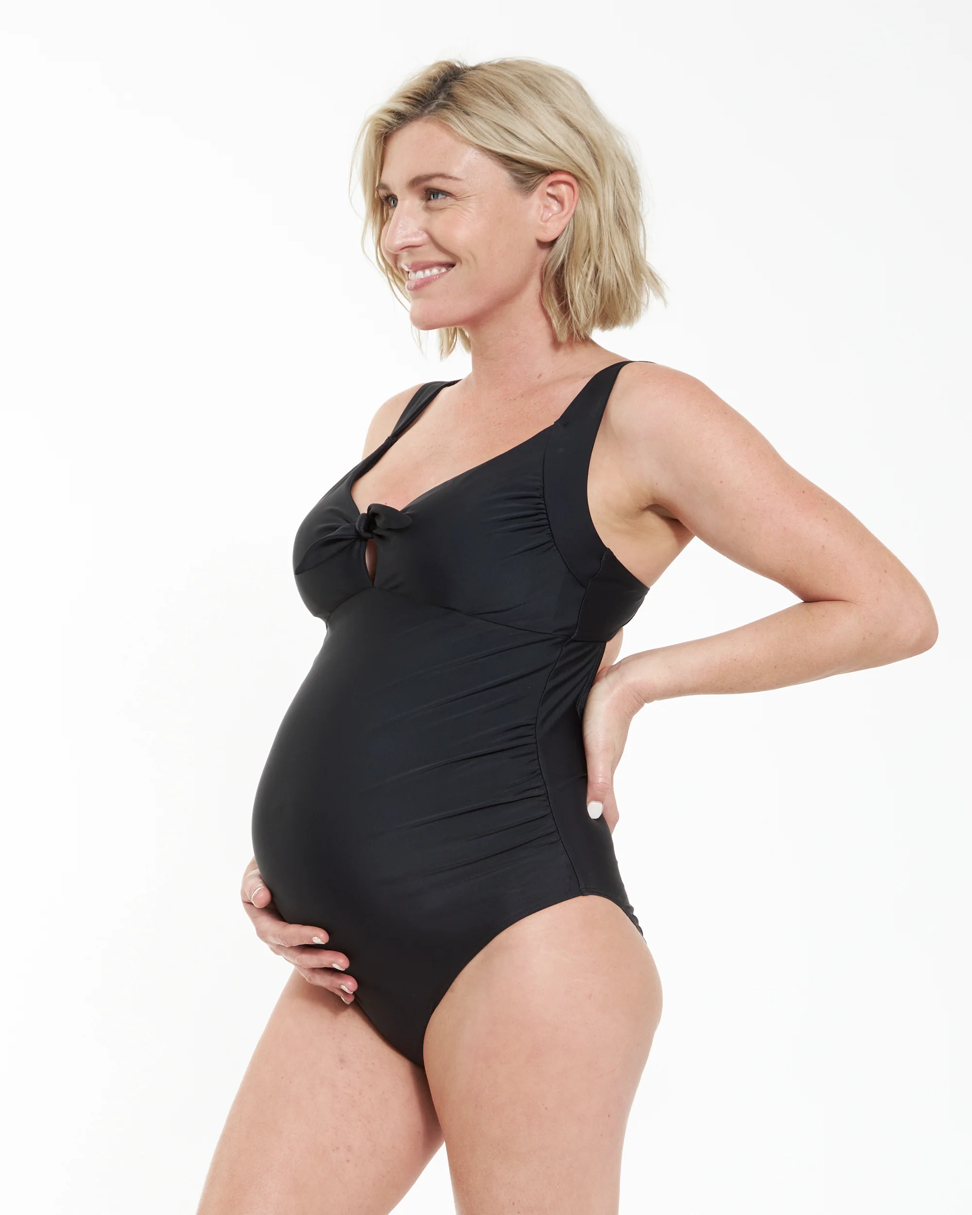 Tie Front One Piece Black - Image 3